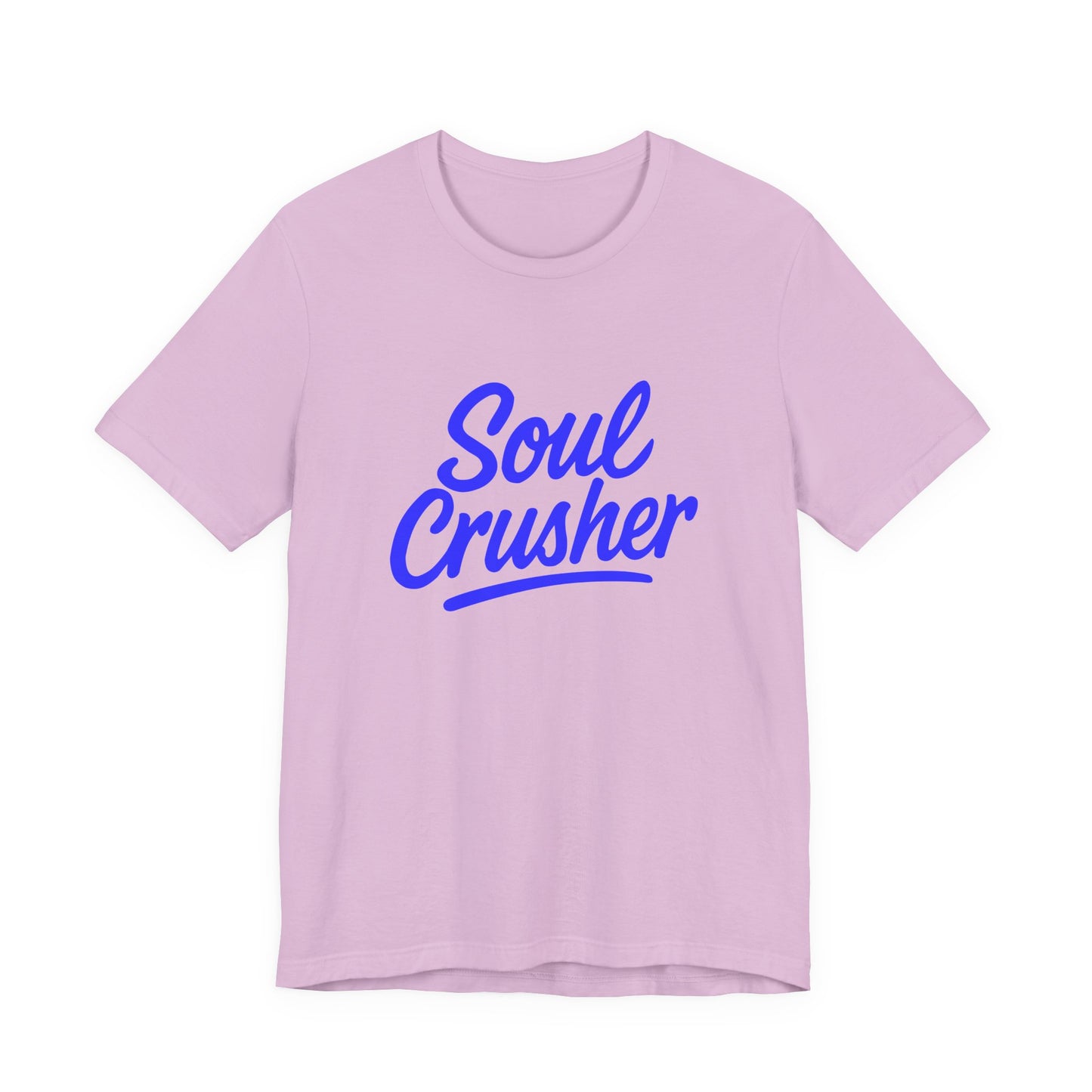 Colorful Design Soul Crusher Shirt – Blue Retro Script Tee for Women Who Leave a Trail of Broken Feelings. Unisex Jersey Short Sleeve Tee
