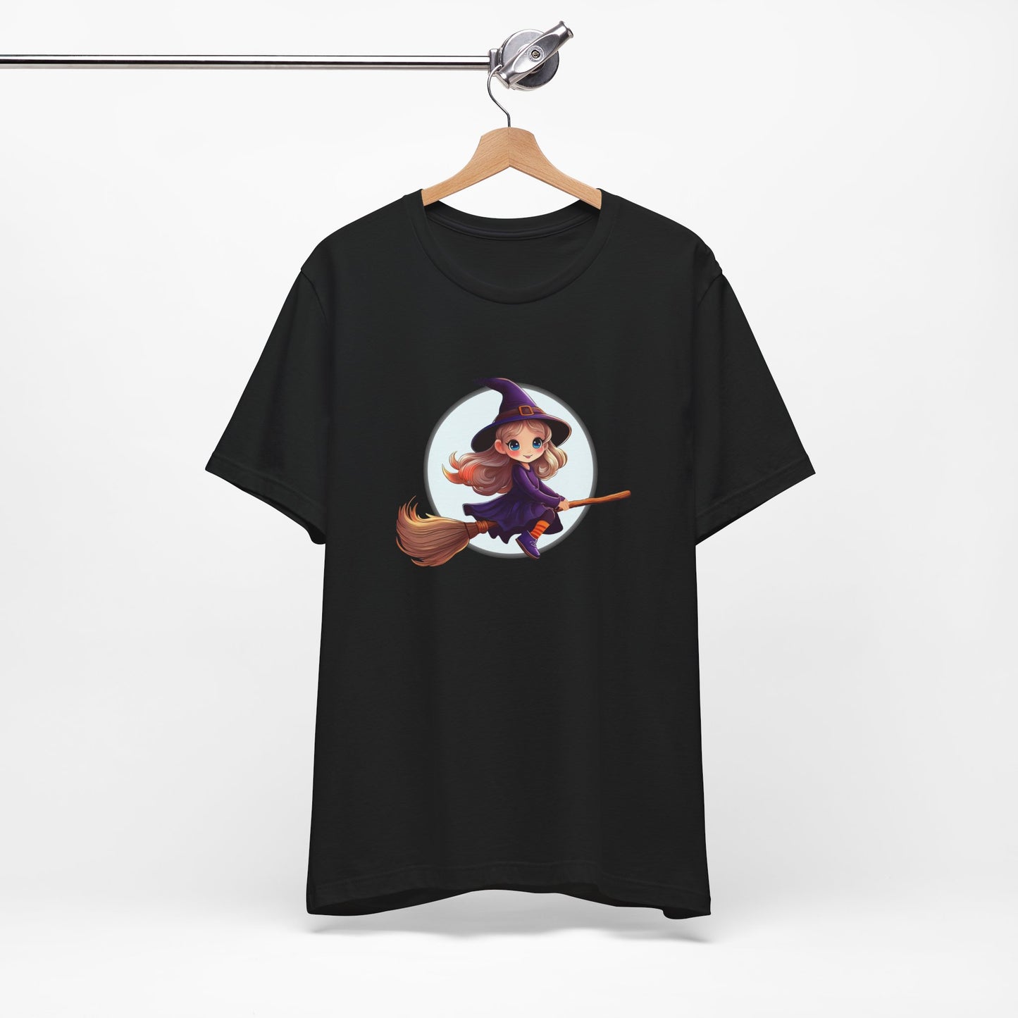 Cute Witch on a Broom Halloween Shirt – Adorable Flying Witch Graphic Tee for Kids and Magic Lovers