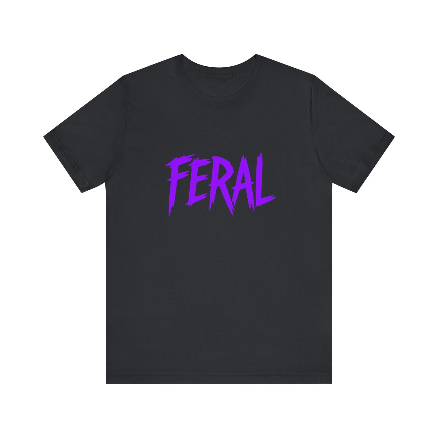 Colorful Design FERAL Shirt – Bold Purple Graphic Tee for Untamed Women Who Embrace Their Wild Side. Unisex Jersey Short Sleeve Tee