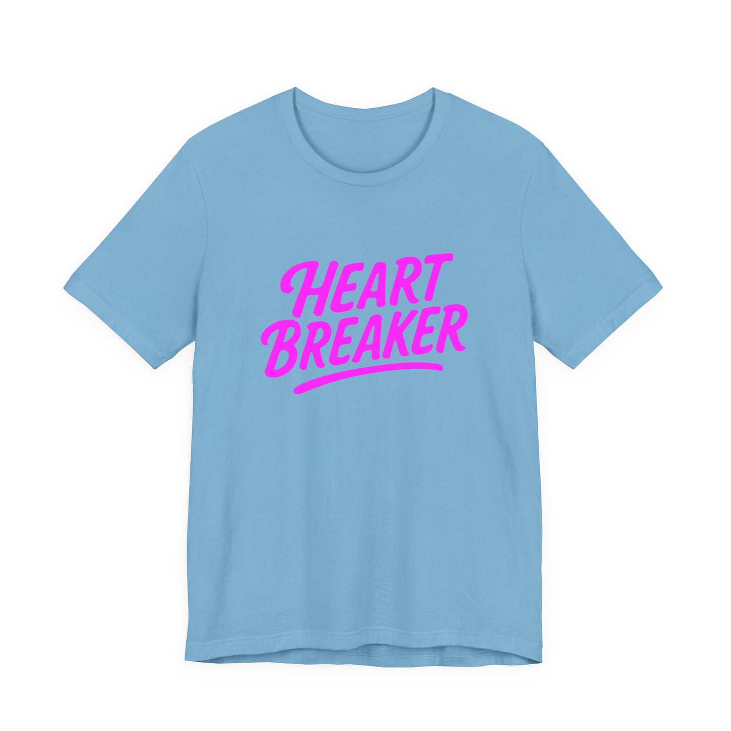 Colorful Design Heartbreaker Shirt – Neon Pink Retro Script Tee for Bold Women with Savage Energy. Unisex Jersey Short Sleeve Tee
