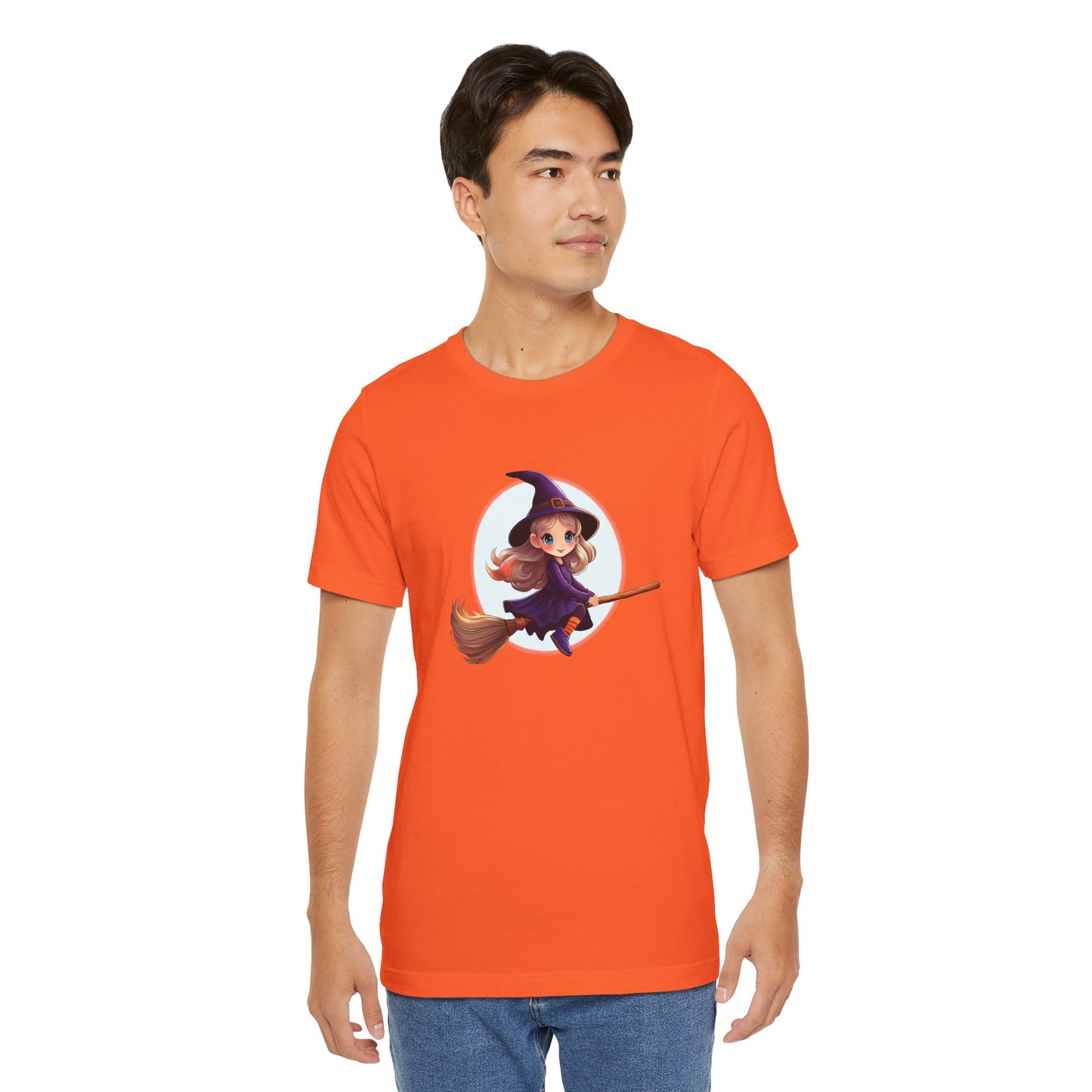 Cute Witch on a Broom Halloween Shirt – Adorable Flying Witch Graphic Tee for Kids and Magic Lovers