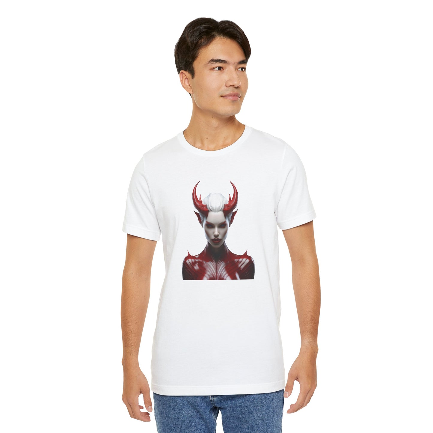 Fierce Devil Woman Halloween Shirt – Seductive Demon Graphic Tee for Bold Halloween Style