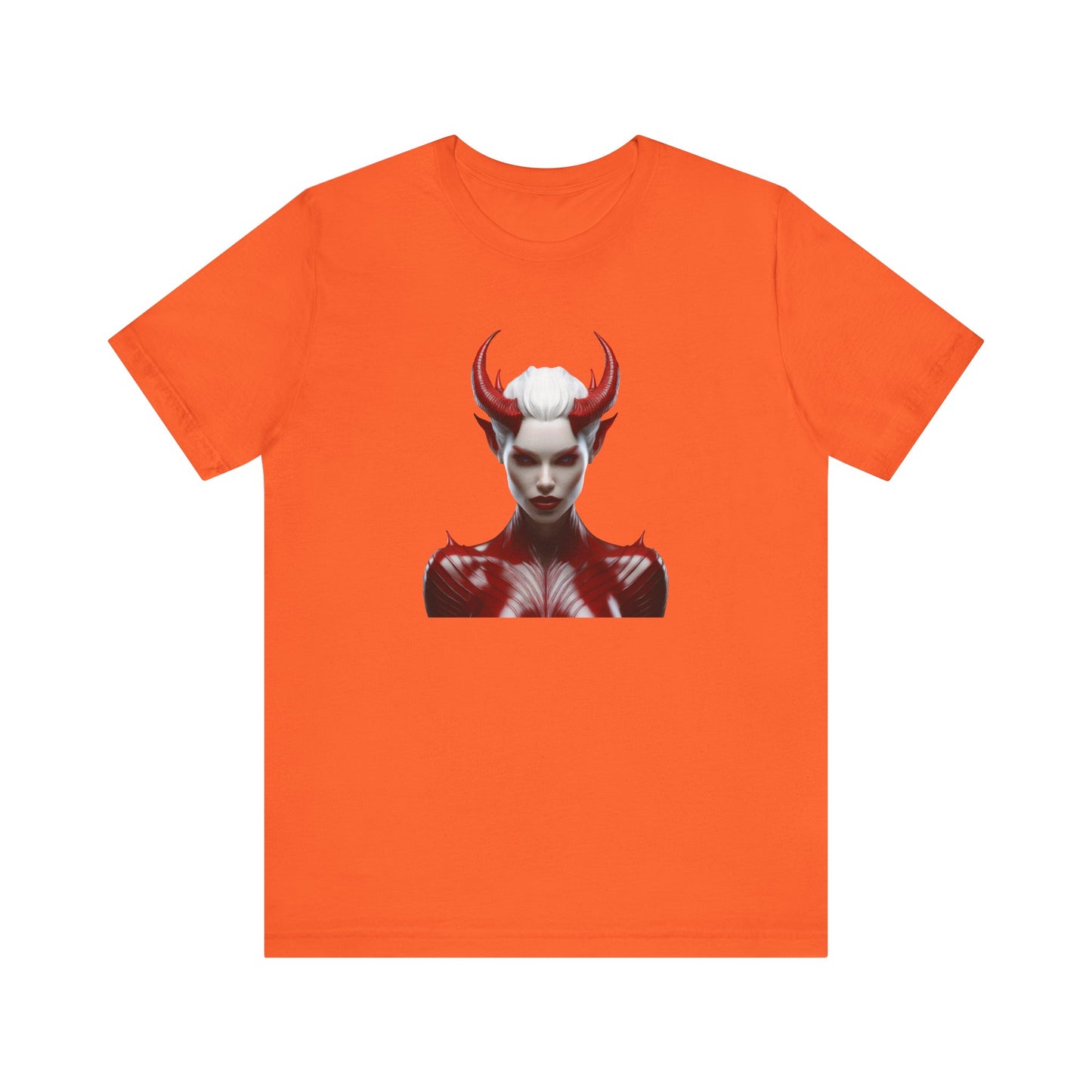 Fierce Devil Woman Halloween Shirt – Seductive Demon Graphic Tee for Bold Halloween Style