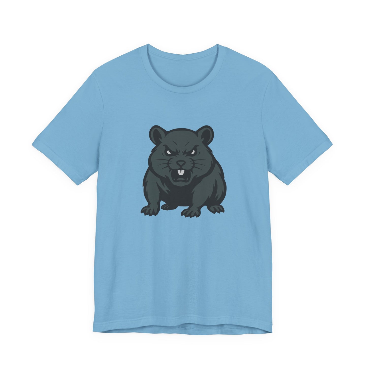 Angry Hamster Graphic T-Shirt – Intense Dark Theme Rodent Design on Black Tee for Streetwear, Humor, or Edgy Animal Style. Unisex Jersey Short Sleeve Tee