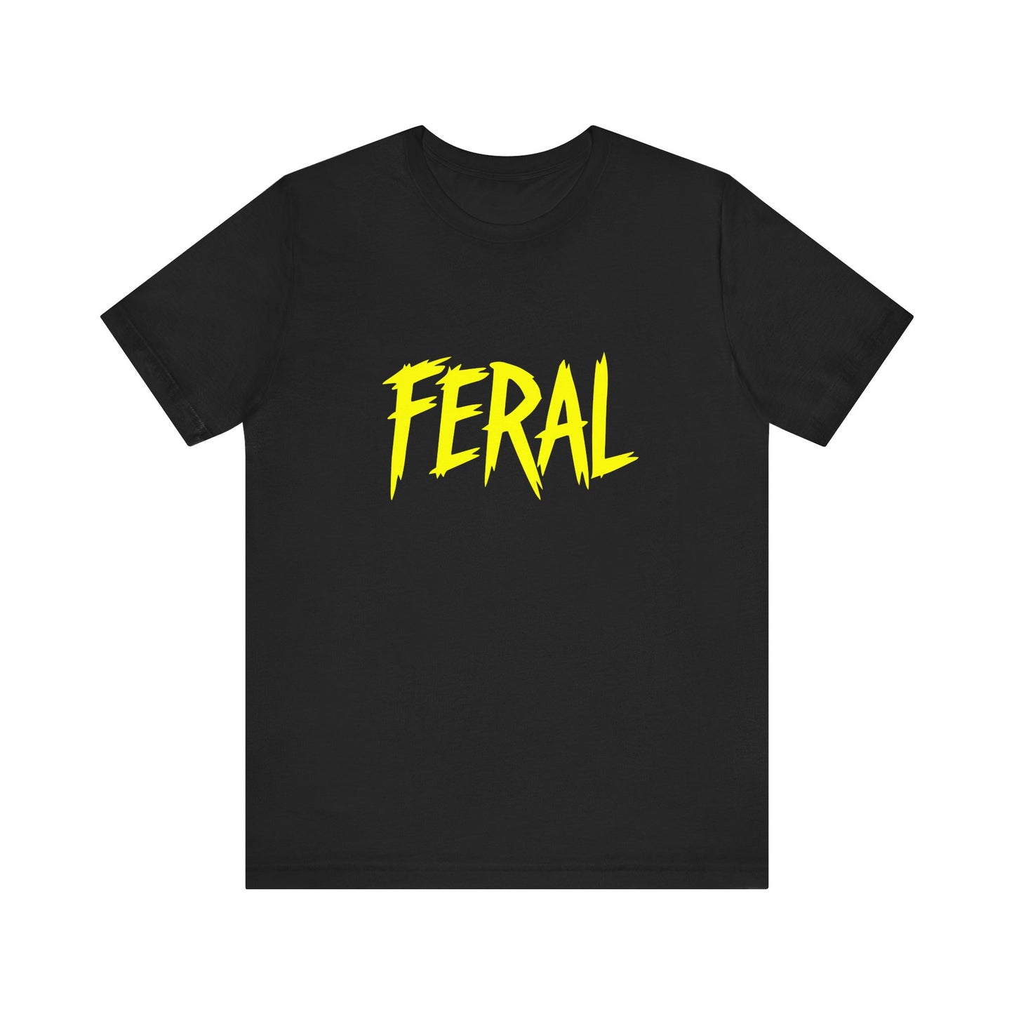 Colorful Design FERAL Shirt – Bright Yellow Chaos Tee for Women Who Are Loud, Wild, and Loving It. Unisex Jersey Short Sleeve Tee