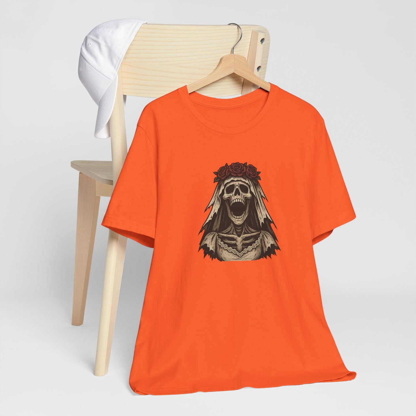 Screaming Skeleton Bride Halloween Shirt – Gothic Undead Bride Graphic Tee for Spooky Season Horror Fans