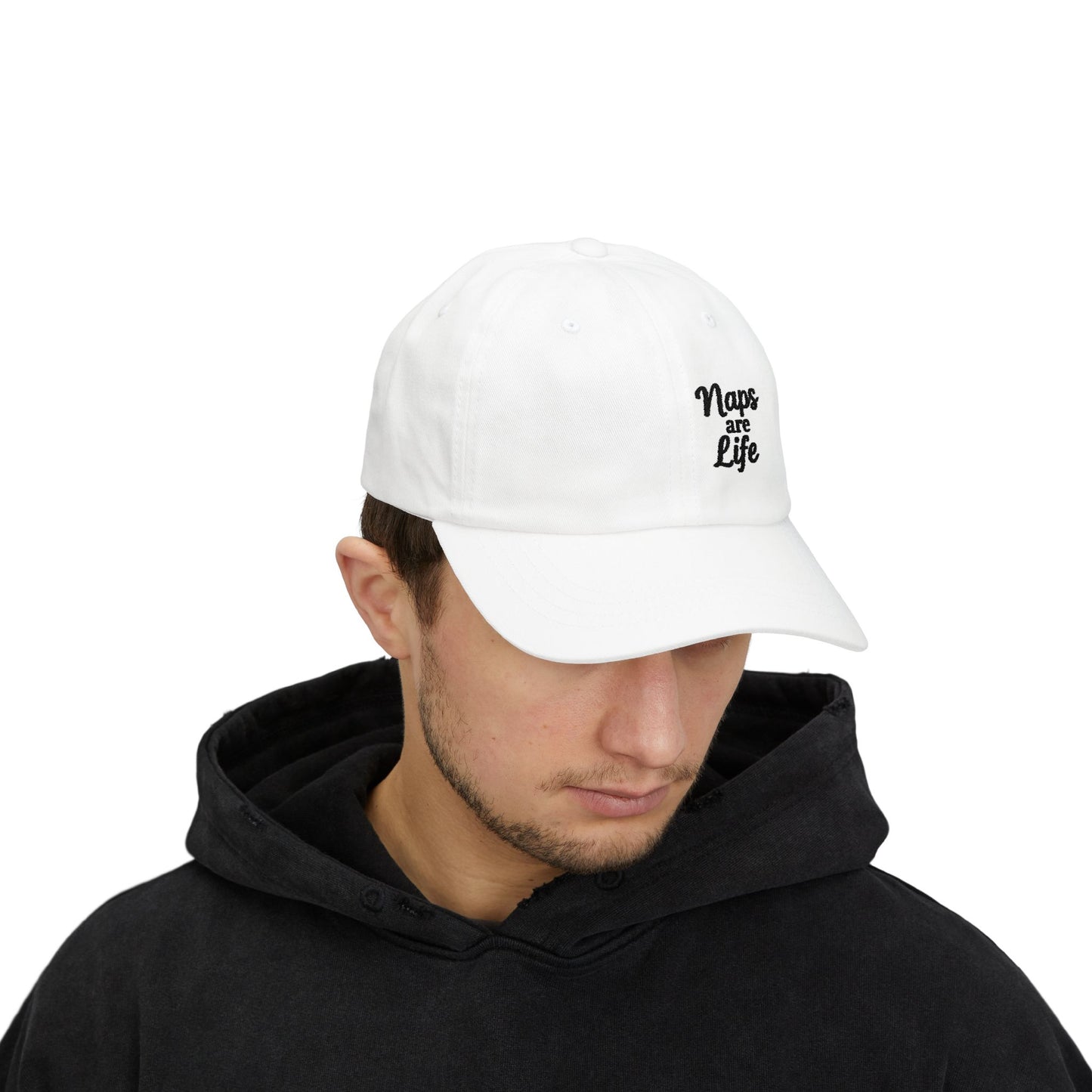 Naps Are Life Embroidered Classic Dad Hat – Cozy Comfort Hat for Nap Lovers, Rest Day Mood, and Chill Style. Black Letters