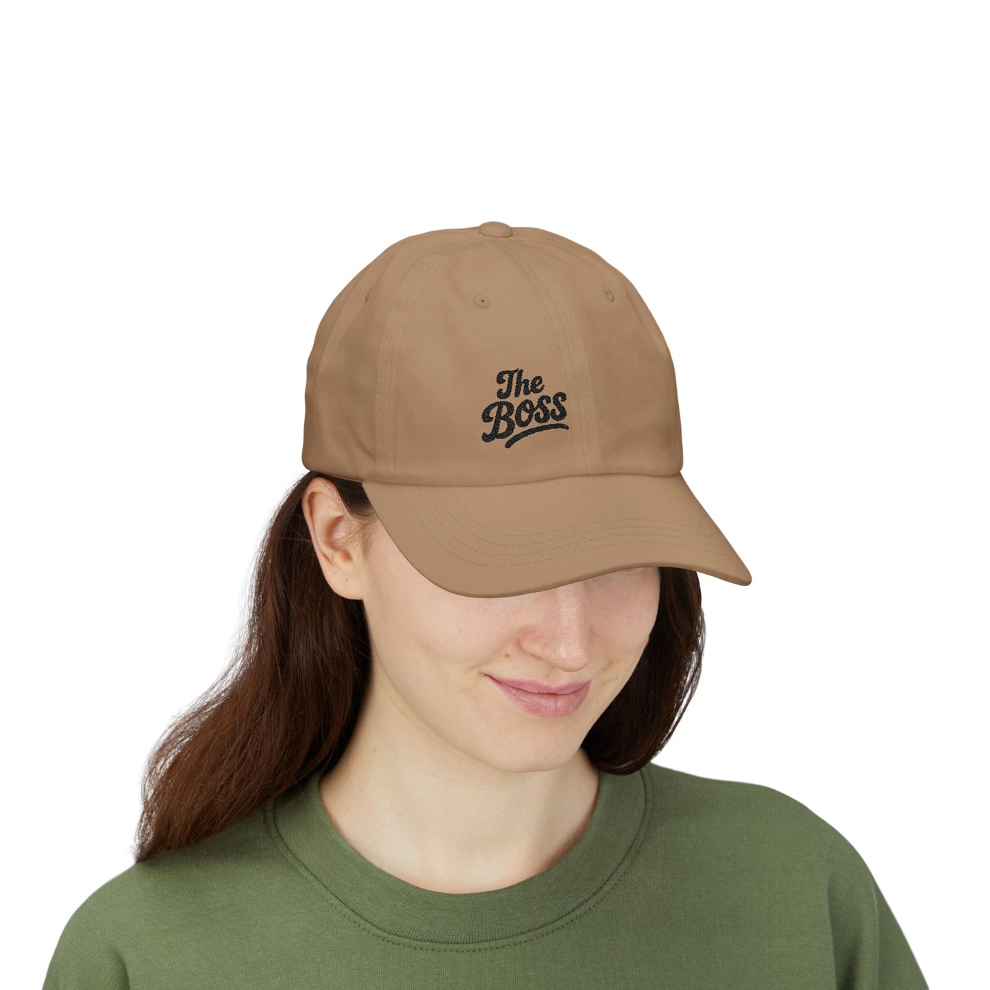 The Boss Classic Dad Hat – Embroidered Funny Statement Hat for Confident Leaders and Power Players. Black Letters