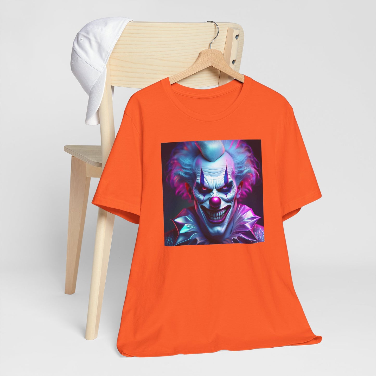 Scary Clown Halloween Shirt – Creepy Evil Clown Face Graphic Tee for Horror Fans. Unisex Jersey Short Sleeve Tee