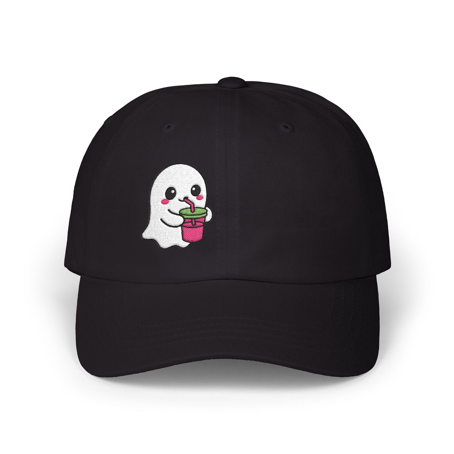 Cute Ghost Classic Dad Hat – Embroidered Kawaii Ghost Drinking Hat for Halloween Vibes and Everyday Boo Energy