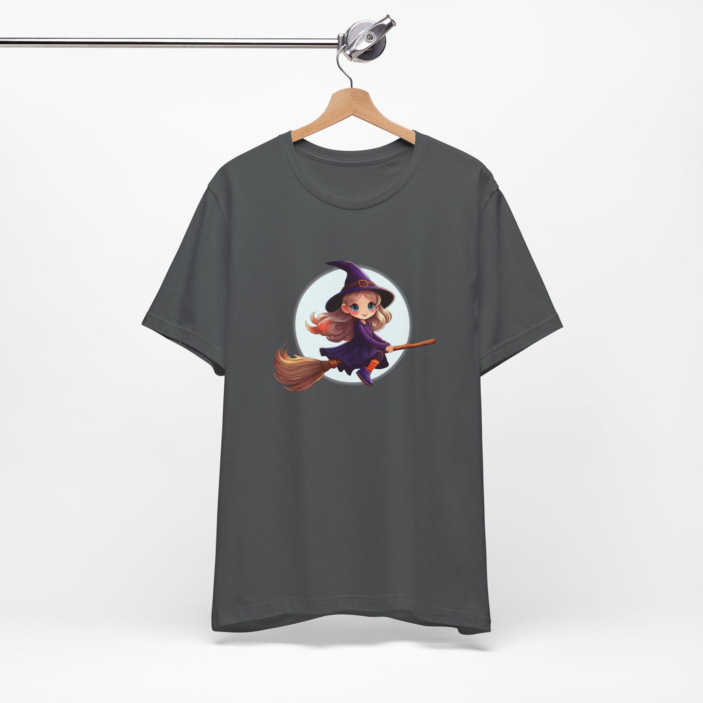 Cute Witch on a Broom Halloween Shirt – Adorable Flying Witch Graphic Tee for Kids and Magic Lovers