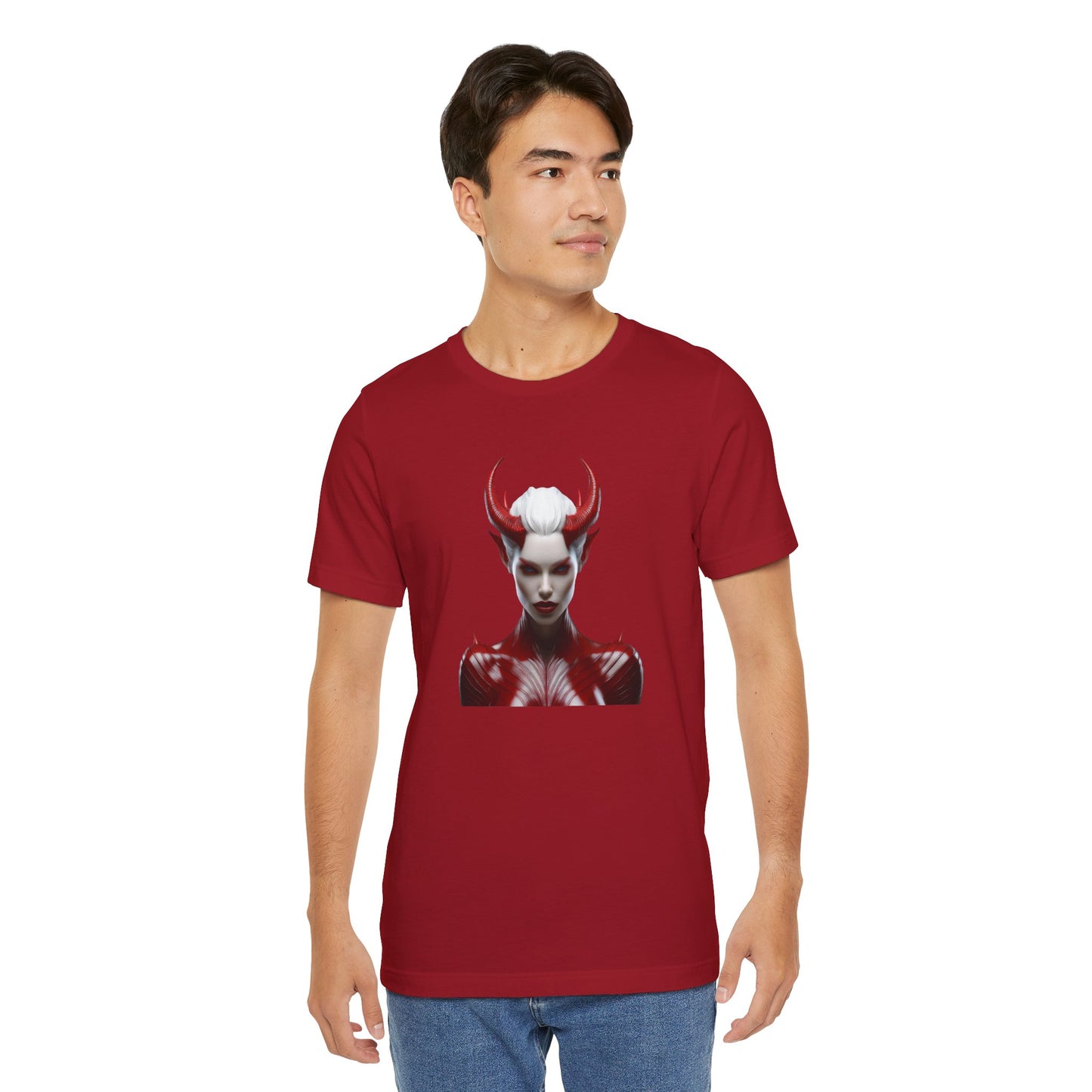 Fierce Devil Woman Halloween Shirt – Seductive Demon Graphic Tee for Bold Halloween Style
