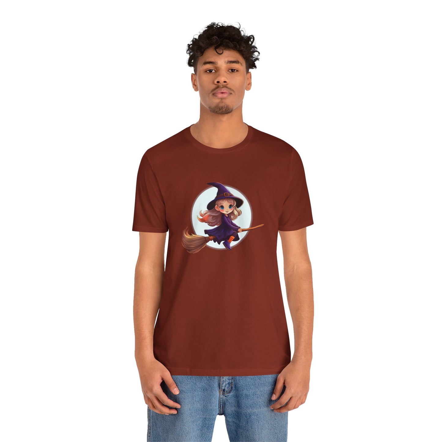 Cute Witch on a Broom Halloween Shirt – Adorable Flying Witch Graphic Tee for Kids and Magic Lovers
