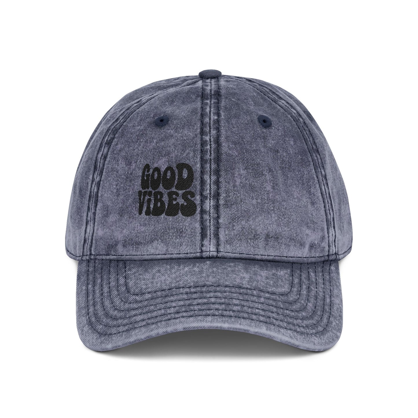 Good Vibes Vintage Hat – Embroidered Retro Text Hat for Positive Vibes, Chill Style, and Everyday Feel-Good Energy