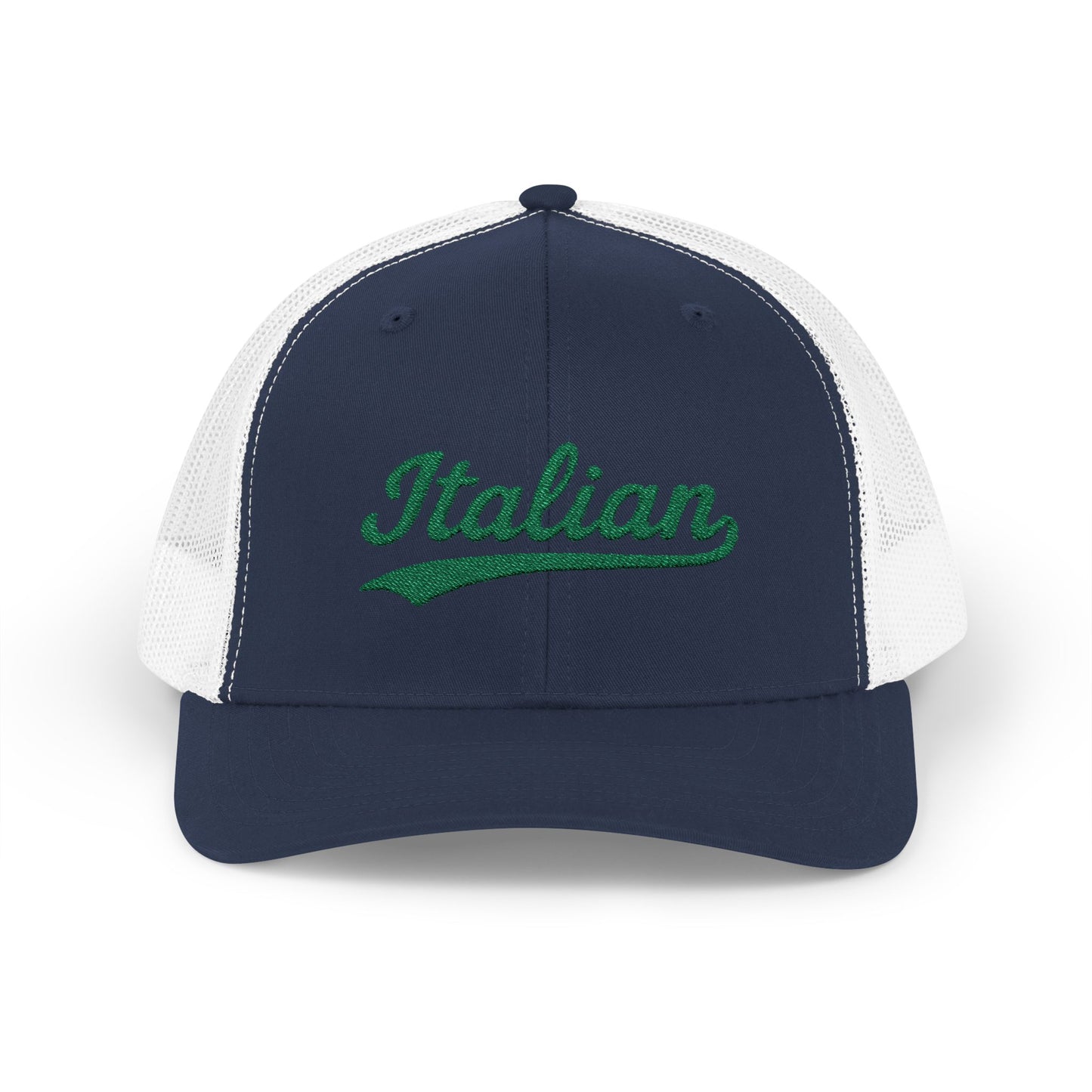Italian Trucker Hat – Green Script Heritage Hat for Pasta Lovers and Italian Pride