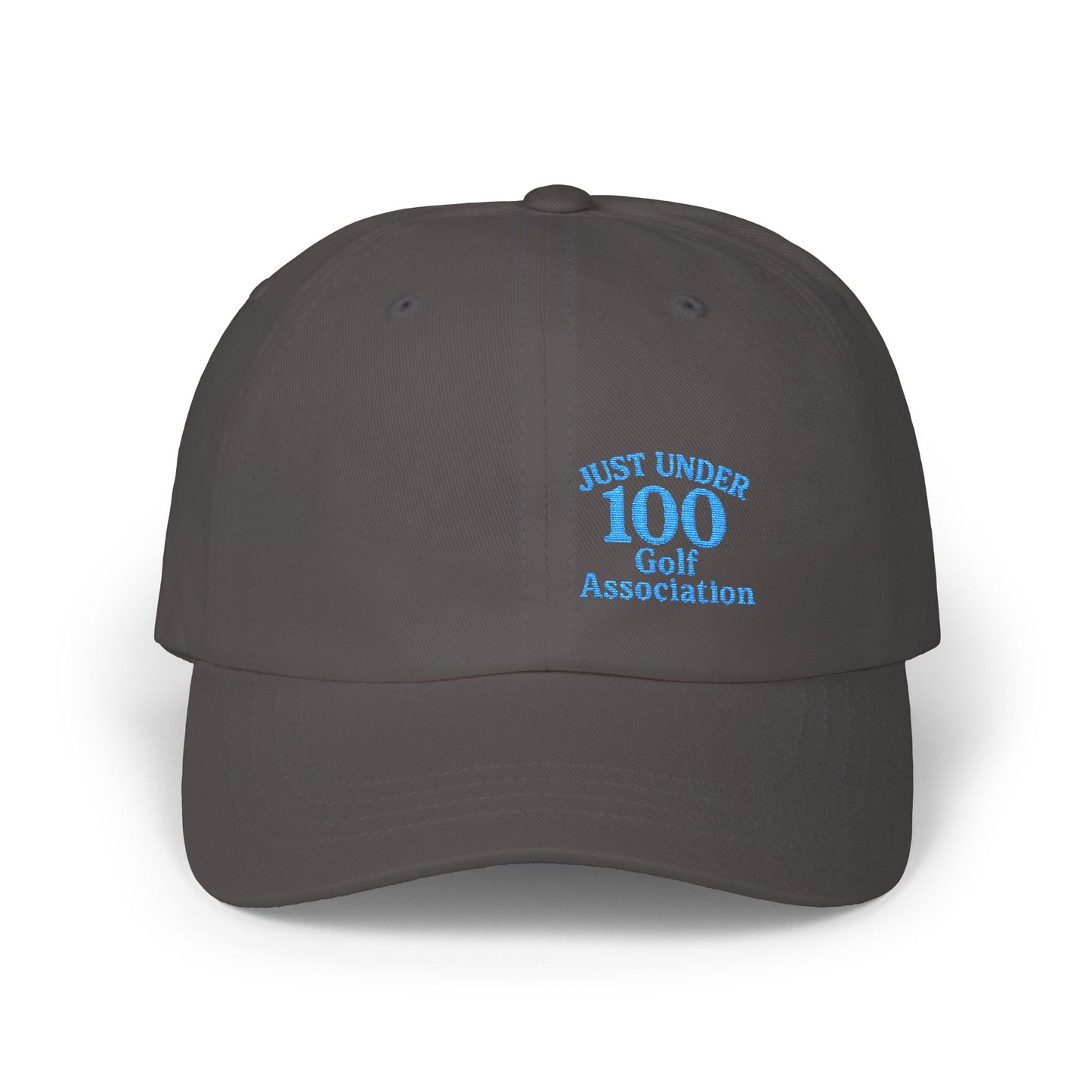 Just Under 100 Golf Classic Dad Hat – Embroidered Funny Golf Hat for Weekend Golfers and Casual Fairway Vibes. Blue Letters
