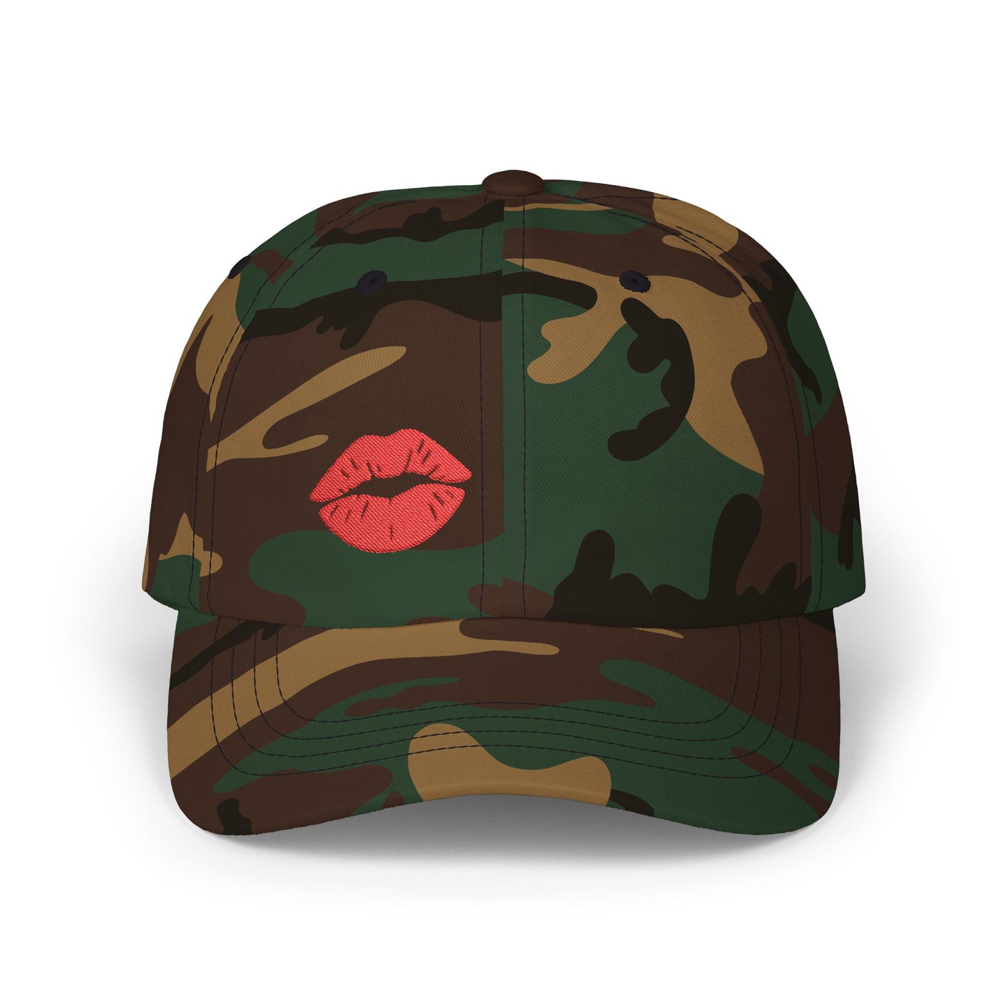 Red Lips Classic Dad Hat – Embroidered Lip Hat for Bold Style, Sassy Vibes, and Flirty Streetwear Looks