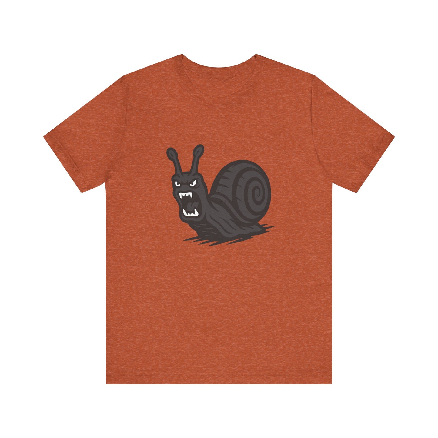 Angry Snail Graphic T-Shirt – Savage Screaming Snail Dark Theme Design on Black Tee for Bold Humor, Streetwear, and Weird Animal Vibes. Unisex Jersey Short Sleeve Tee