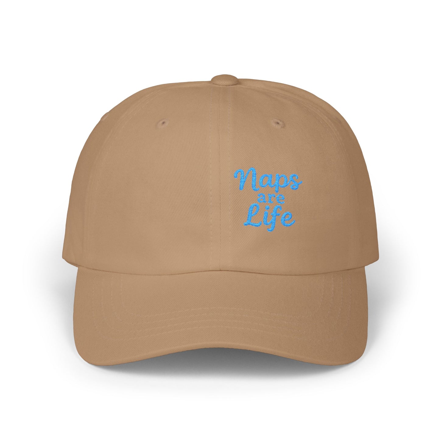 Naps Are Life Embroidered Classic Dad Hat – Cozy Comfort Hat for Nap Lovers, Rest Day Mood, and Chill Style. Blue Letters