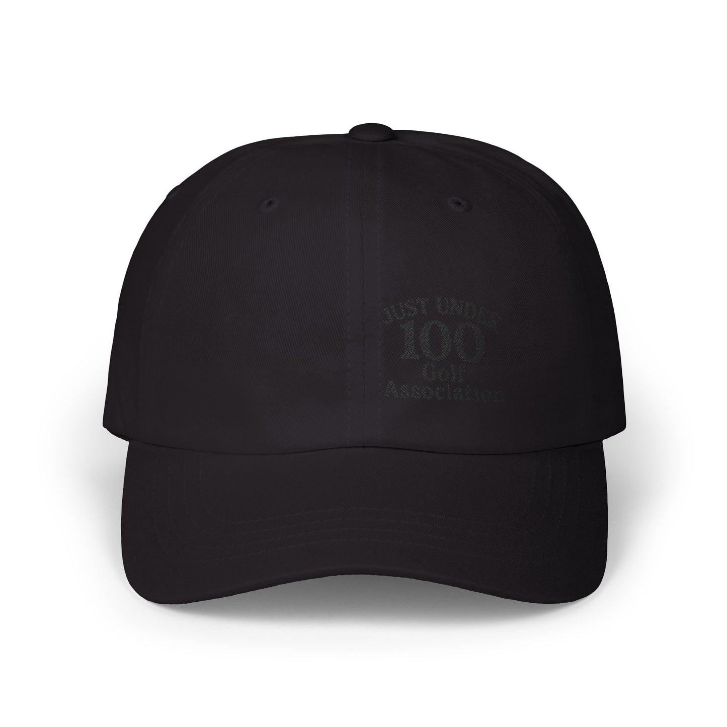 Just Under 100 Golf Classic Dad Hat – Embroidered Funny Golf Hat for Weekend Golfers and Casual Fairway Vibes. Black Letters