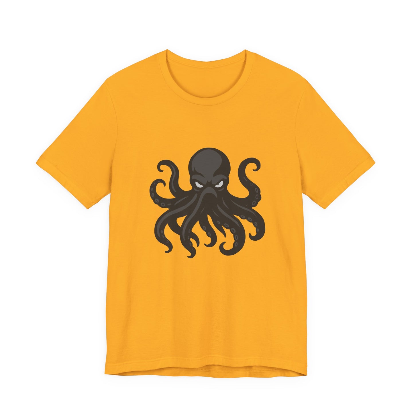 Dark Theme Octopus Graphic T-Shirt – Fierce Grayscale Tentacle Design on Black Tee with Bold Energy and Modern Ghost Effect. Unisex Jersey Short Sleeve Tee
