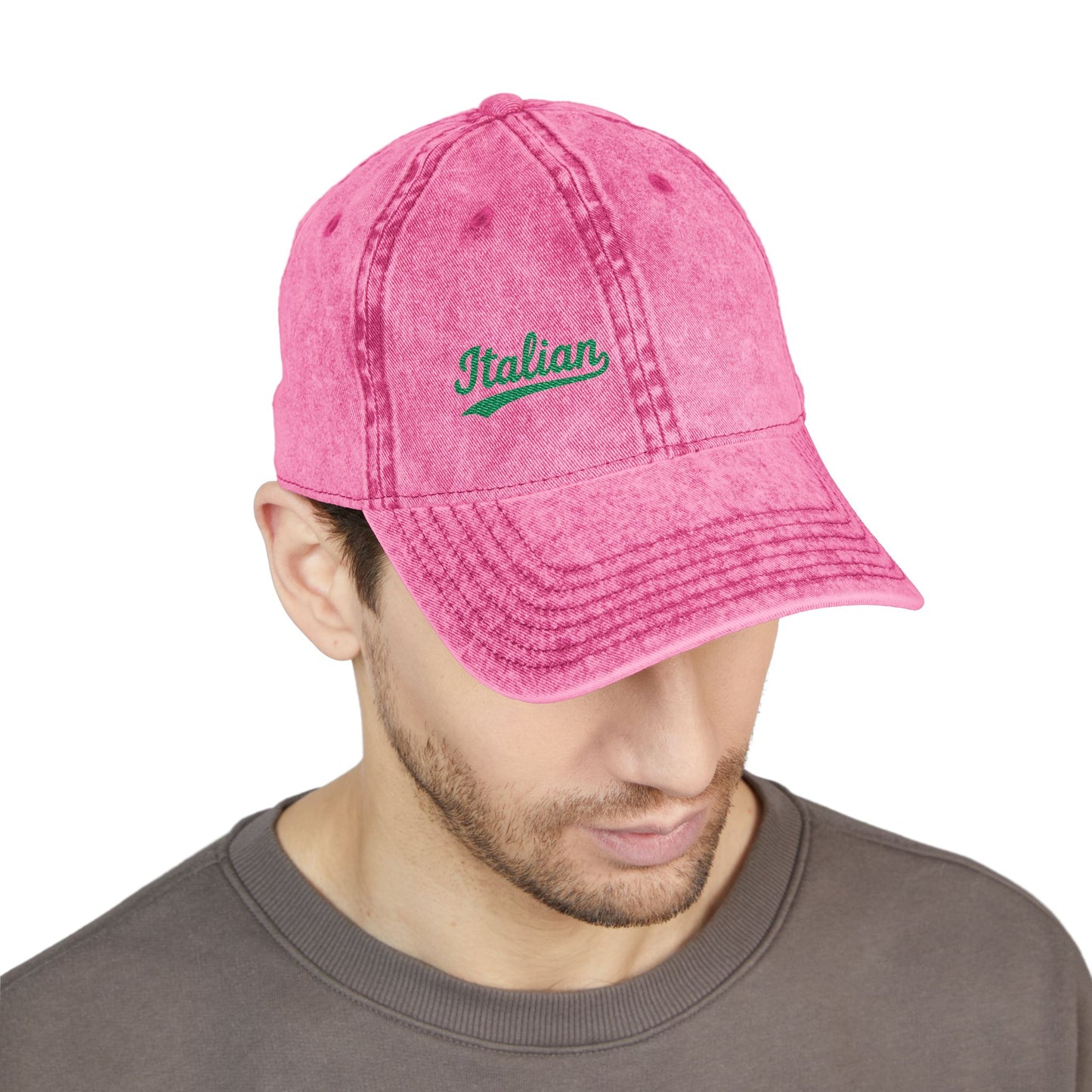 Italian Vintage Hat – Green Script Heritage Hat for Pasta Lovers and Italian Pride