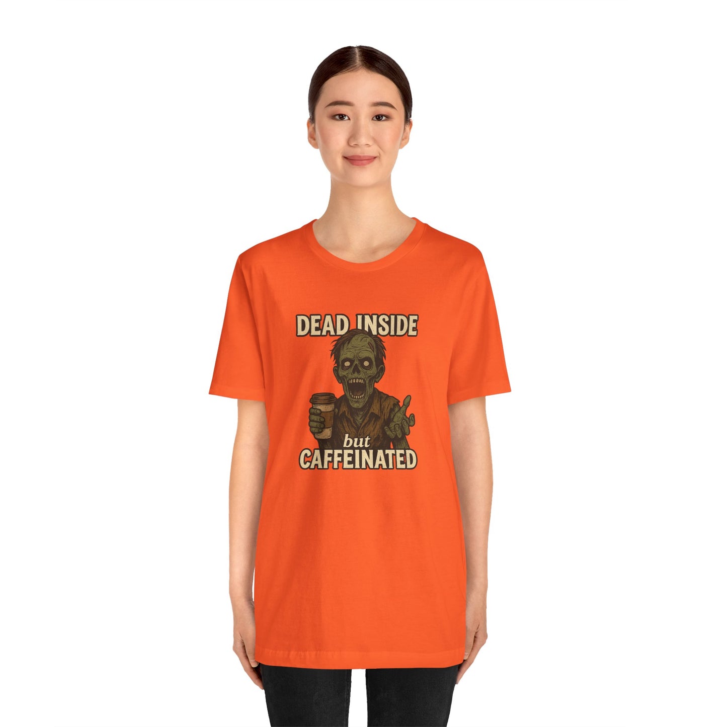 Dead Inside But Caffeinated Halloween Shirt – Funny Zombie Coffee Tee for Tired Souls