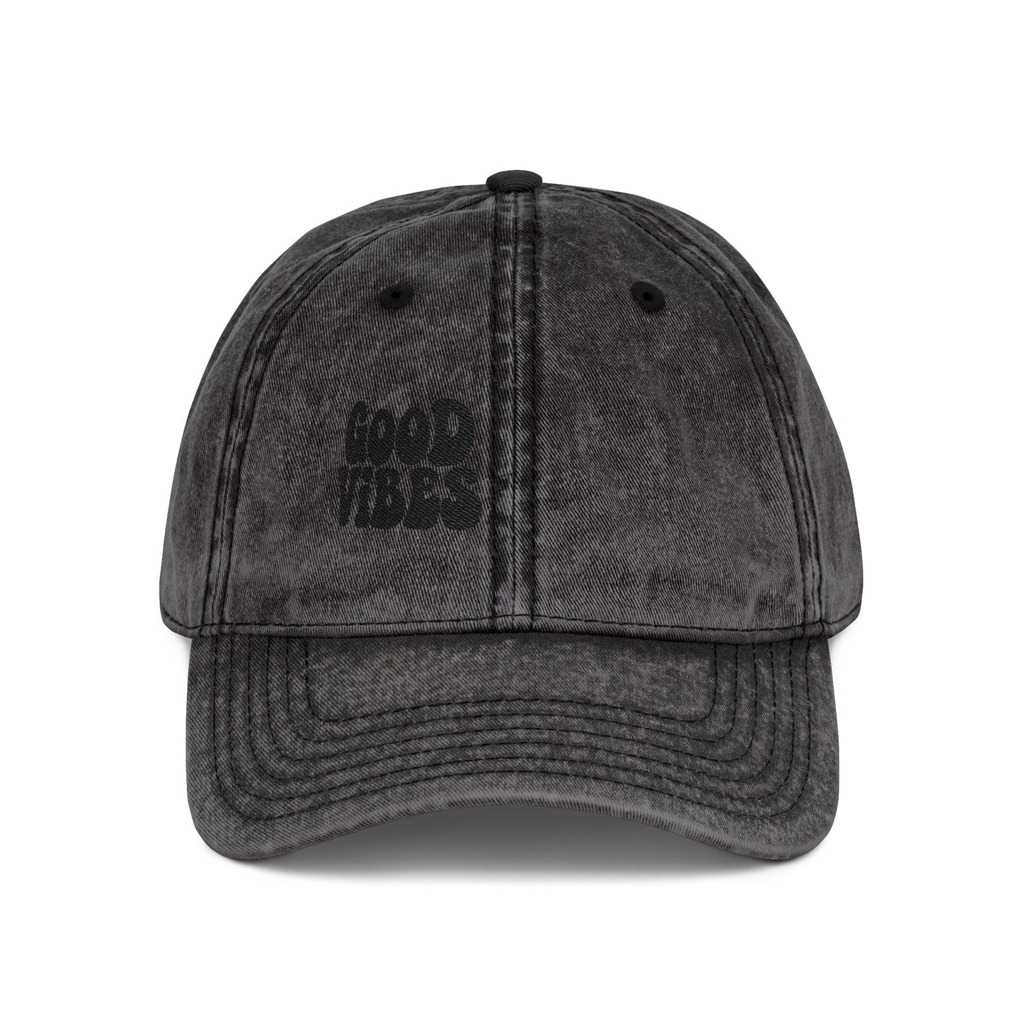 Good Vibes Vintage Hat – Embroidered Retro Text Hat for Positive Vibes, Chill Style, and Everyday Feel-Good Energy