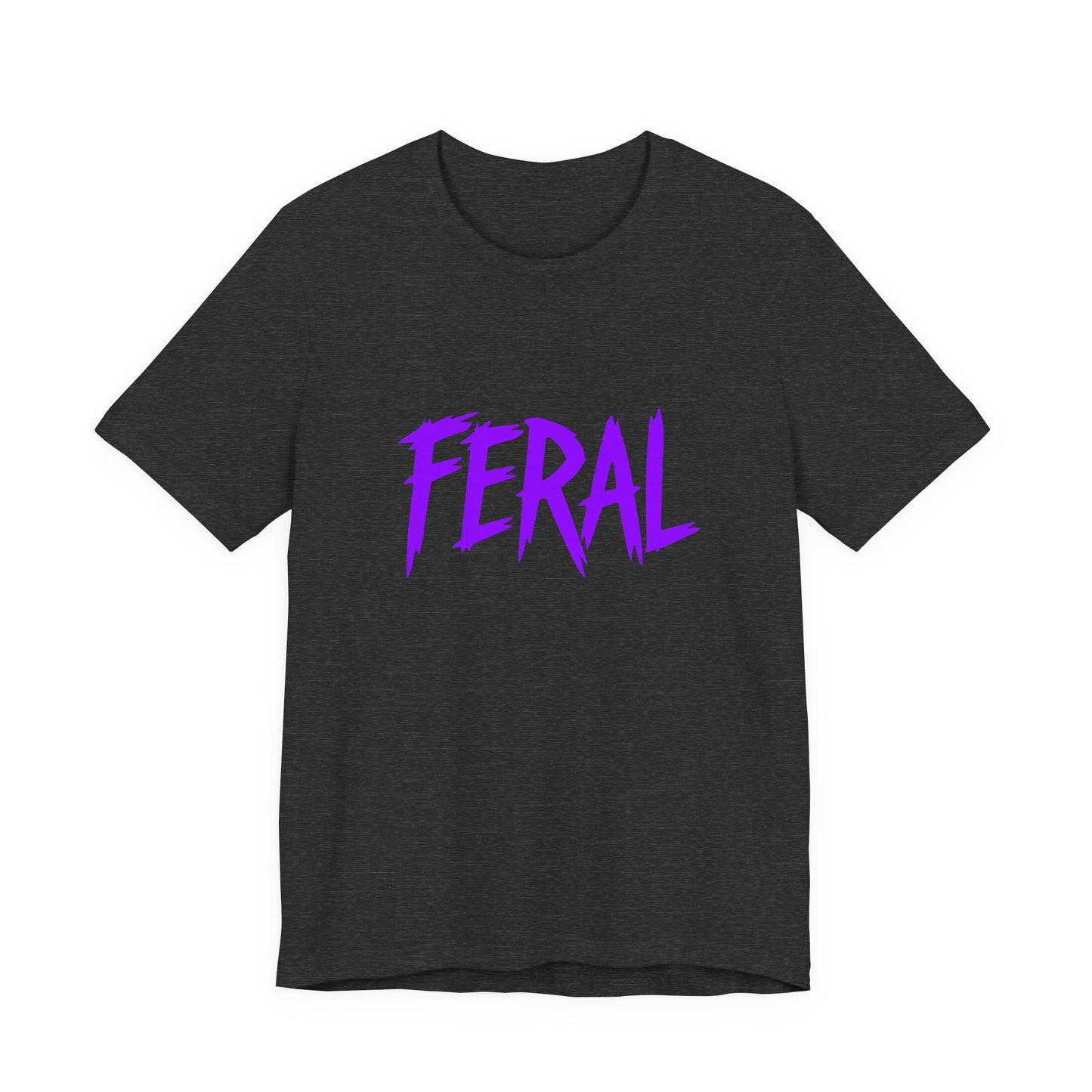 Colorful Design FERAL Shirt – Bold Purple Graphic Tee for Untamed Women Who Embrace Their Wild Side. Unisex Jersey Short Sleeve Tee