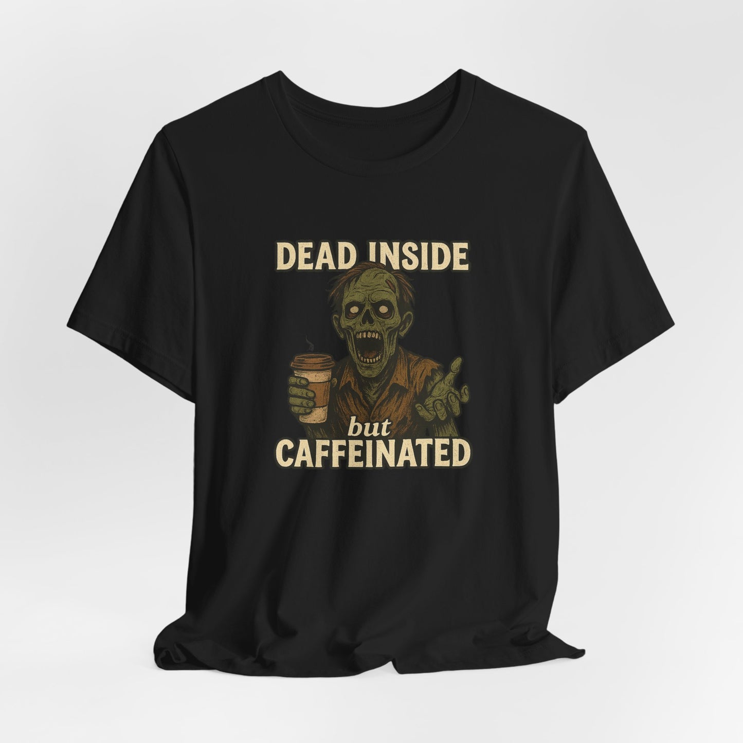 Dead Inside But Caffeinated Halloween Shirt – Funny Zombie Coffee Tee for Tired Souls