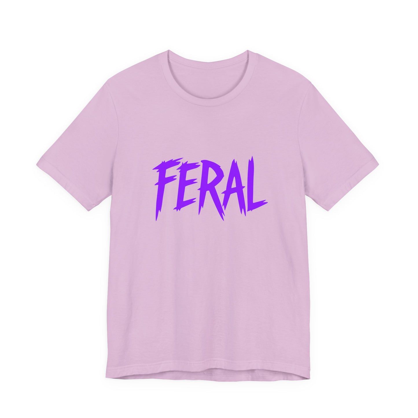 Colorful Design FERAL Shirt – Bold Purple Graphic Tee for Untamed Women Who Embrace Their Wild Side. Unisex Jersey Short Sleeve Tee