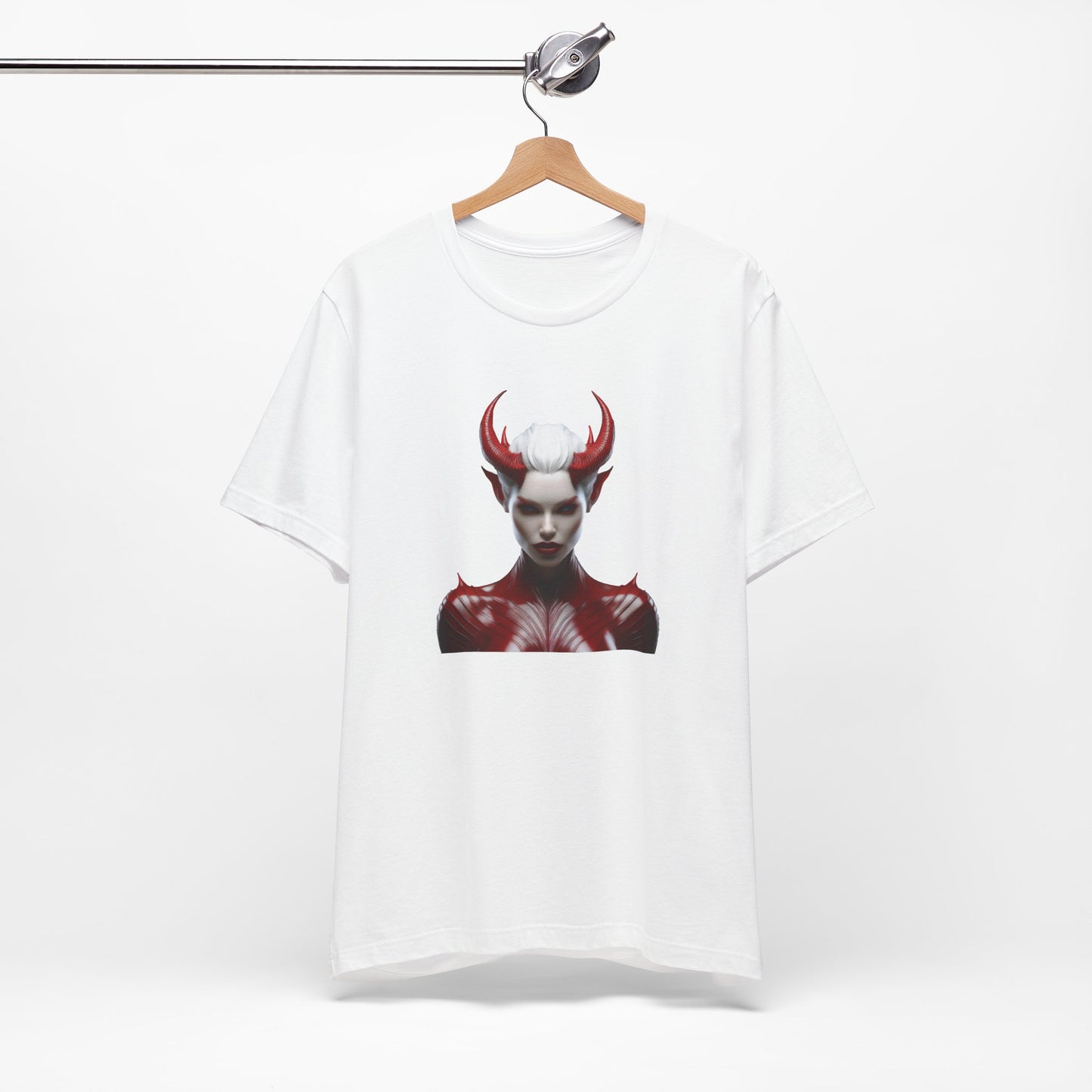 Fierce Devil Woman Halloween Shirt – Seductive Demon Graphic Tee for Bold Halloween Style