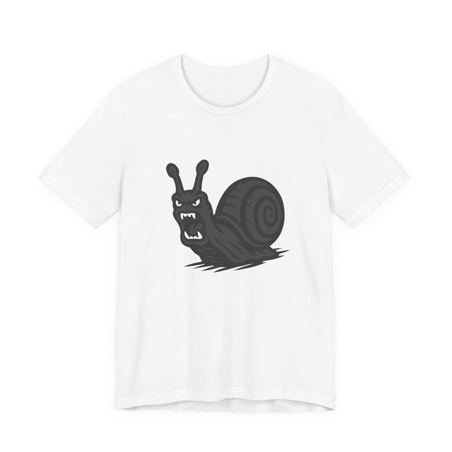 Angry Snail Graphic T-Shirt – Savage Screaming Snail Dark Theme Design on Black Tee for Bold Humor, Streetwear, and Weird Animal Vibes. Unisex Jersey Short Sleeve Tee