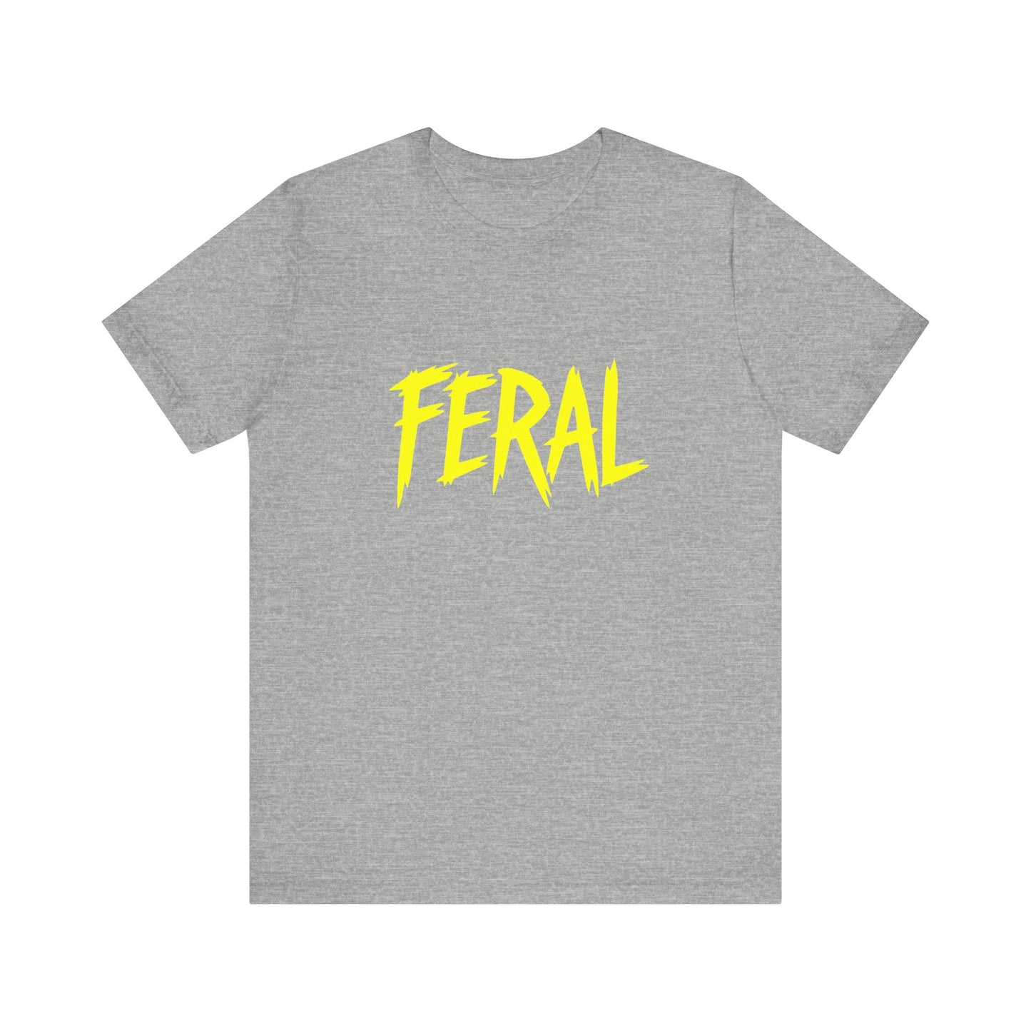 Colorful Design FERAL Shirt – Bright Yellow Chaos Tee for Women Who Are Loud, Wild, and Loving It. Unisex Jersey Short Sleeve Tee