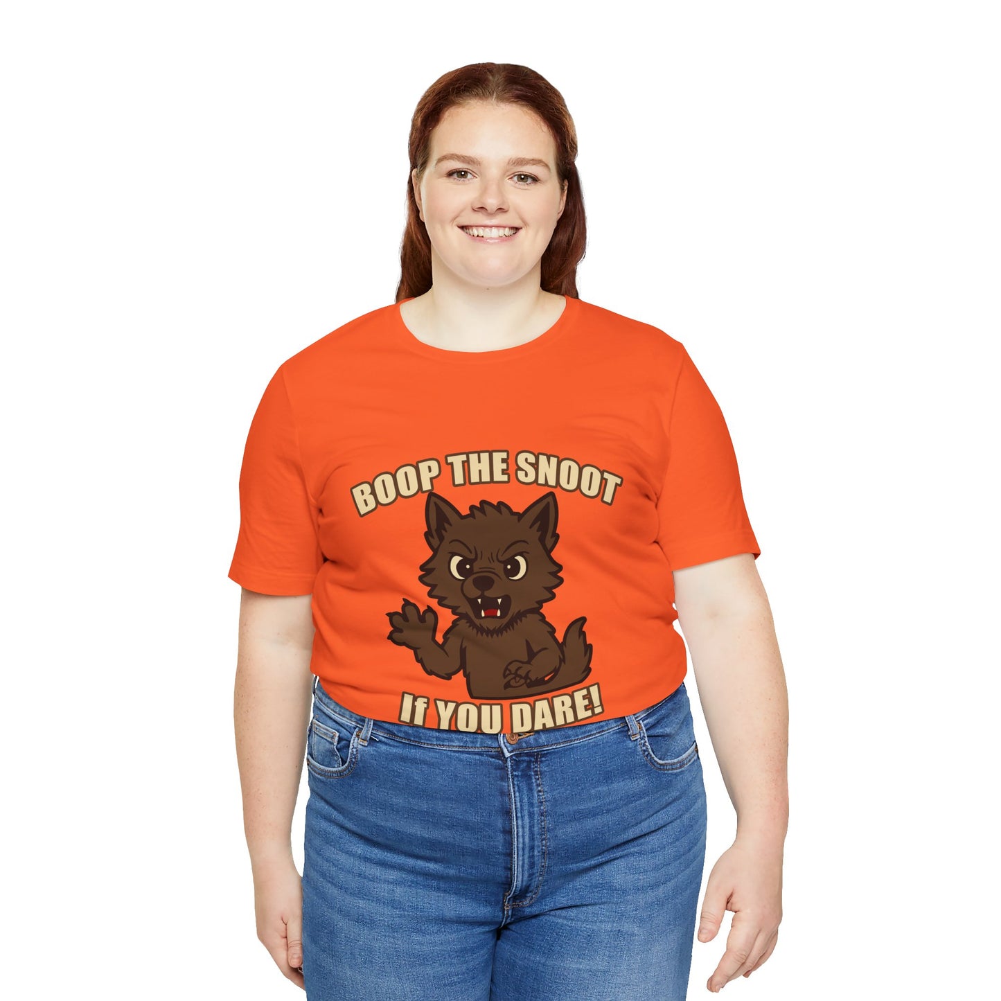 Boop the Snoot If You Dare Halloween Shirt – Funny Werewolf Halloween Graphic Unisex Jersey Short Sleeve Tee for Dog Lovers.