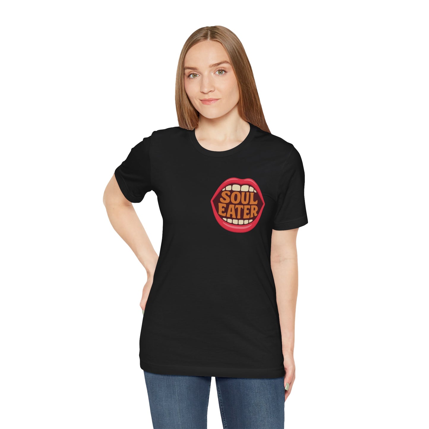 Colorful Design Soul Eater Shirt – Bold Funny Tee for Women Who Break Hearts and Don’t Apologize. Unisex Jersey Short Sleeve Tee