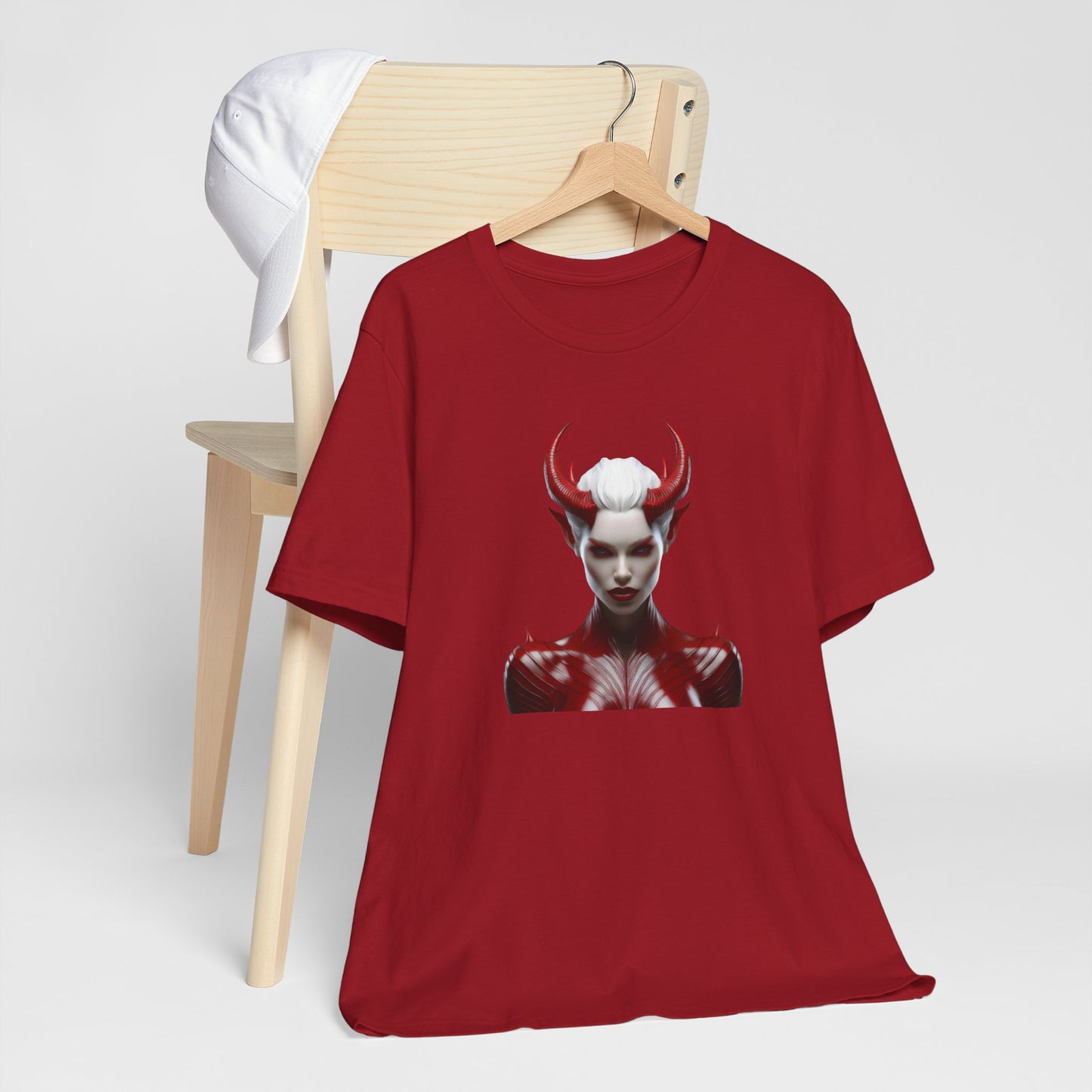 Fierce Devil Woman Halloween Shirt – Seductive Demon Graphic Tee for Bold Halloween Style