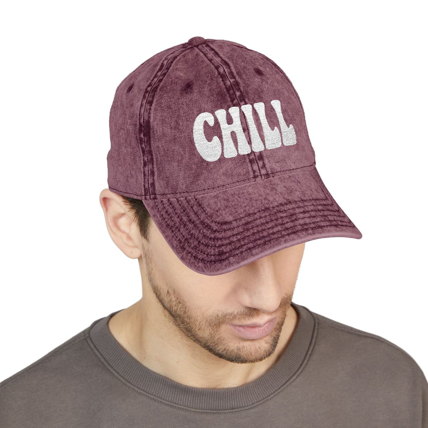Chill Vintage Hat – Embroidered Relaxed Script Hat for Easygoing Vibes and Everyday Cool