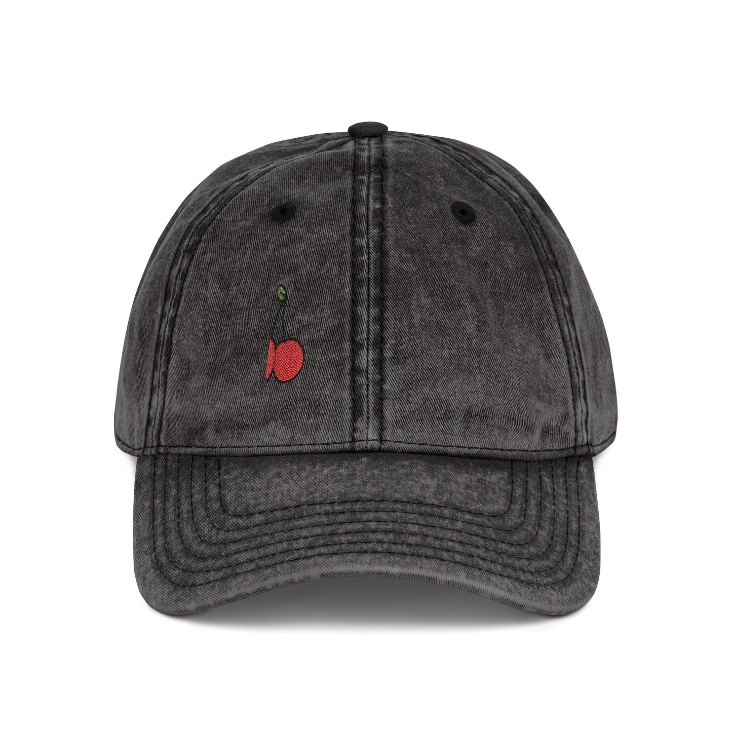 Cherries Vintage Hat – Embroidered Red Fruit Hat with Bold Minimalist Design and Flirty Style