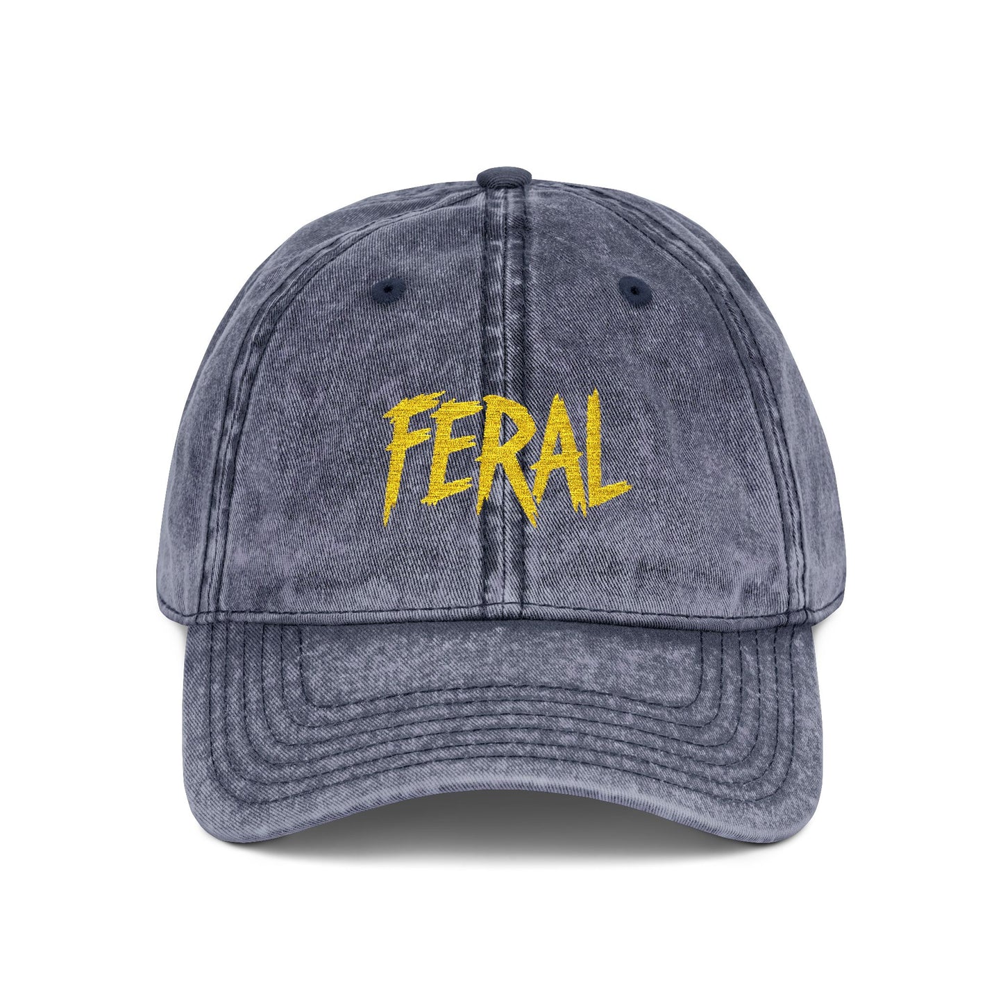 FERAL Vintage Hat – Bold Statement Hat with Wild Energy Font for Rebels, Misfits, and Chaos Enthusiasts