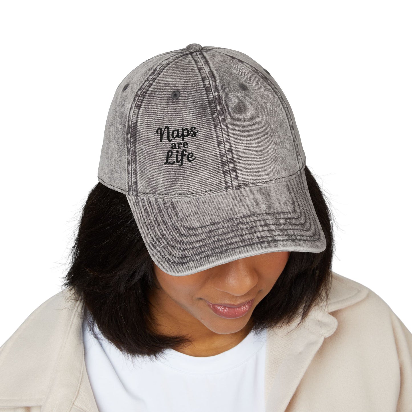 Naps Are Life Vintage Hat – Embroidered Funny Sleep Hat for Lazy Legends