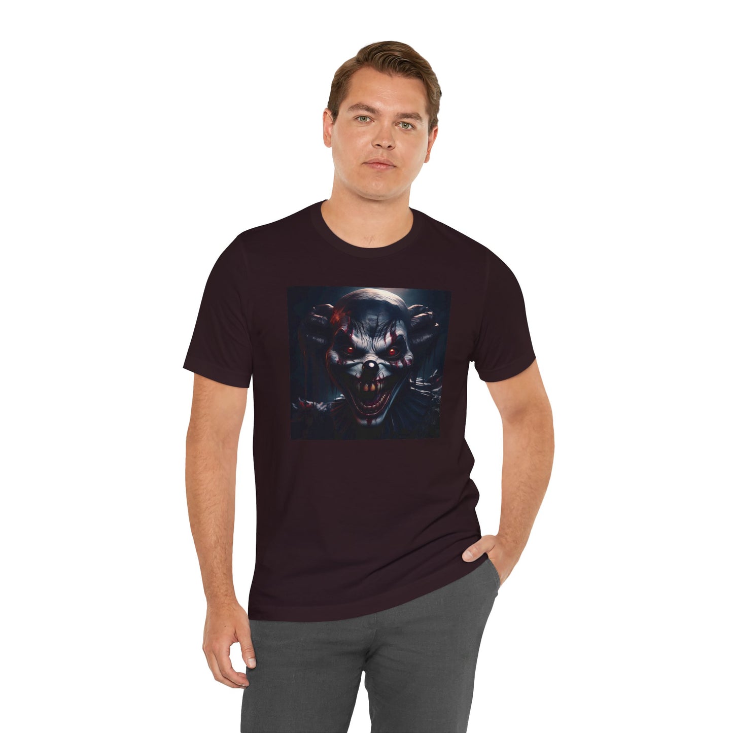 Terrifying Clown Face Halloween Shirt – Haunted Circus Horror Graphic Tee for Halloween Fright Fans