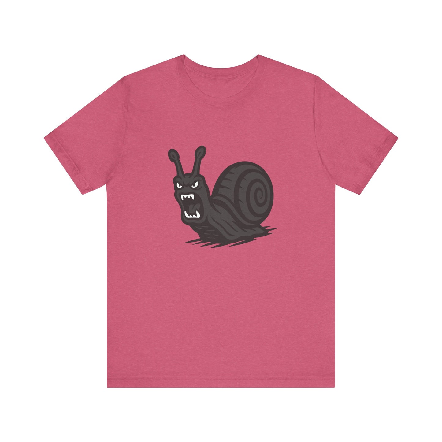 Angry Snail Graphic T-Shirt – Savage Screaming Snail Dark Theme Design on Black Tee for Bold Humor, Streetwear, and Weird Animal Vibes. Unisex Jersey Short Sleeve Tee