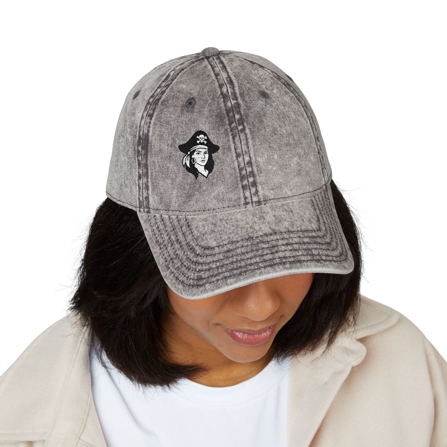 Hot Pirate Girl Vintage Hat – Bold Skull and Crossbones Hat with Retro Attitude and Seafaring Sass