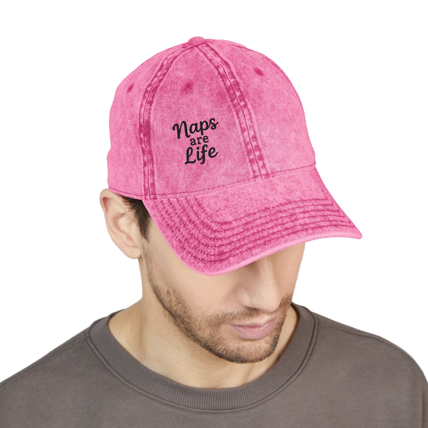 Naps Are Life Vintage Hat – Embroidered Funny Sleep Hat for Lazy Legends