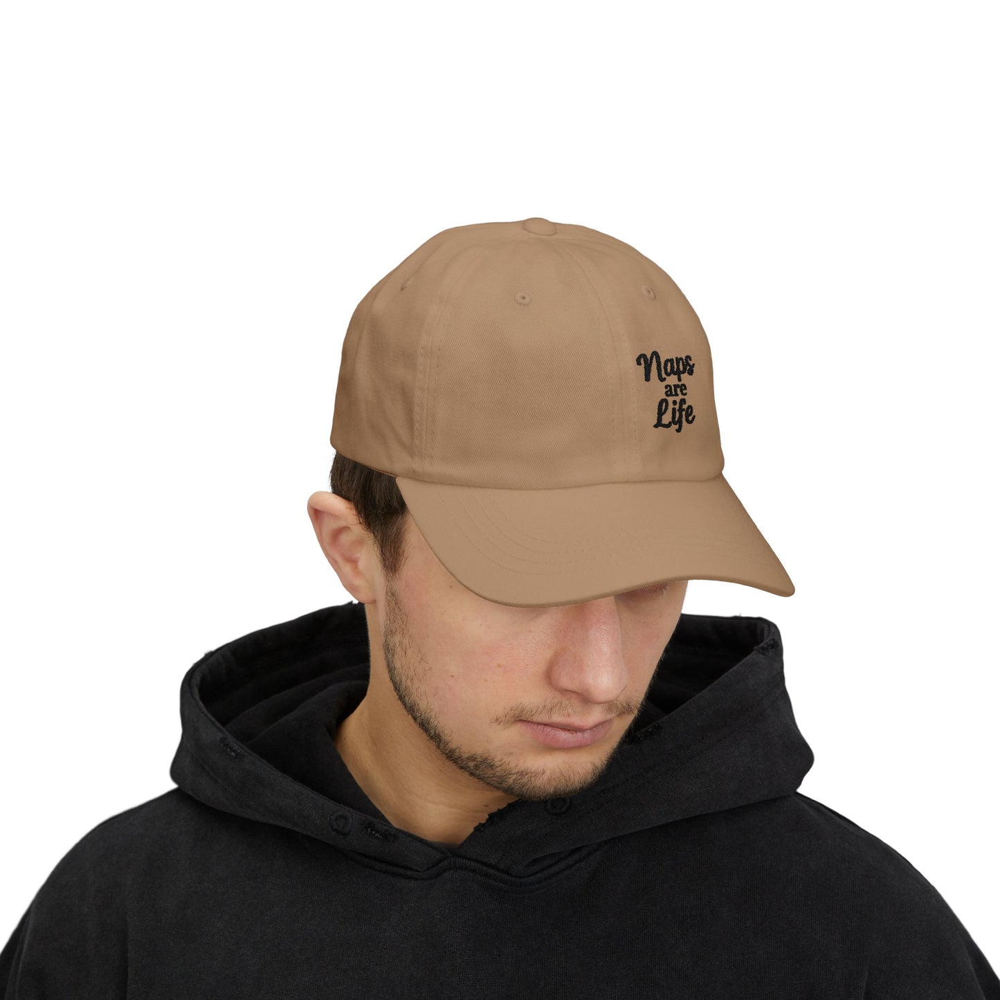 Naps Are Life Embroidered Classic Dad Hat – Cozy Comfort Hat for Nap Lovers, Rest Day Mood, and Chill Style. Black Letters