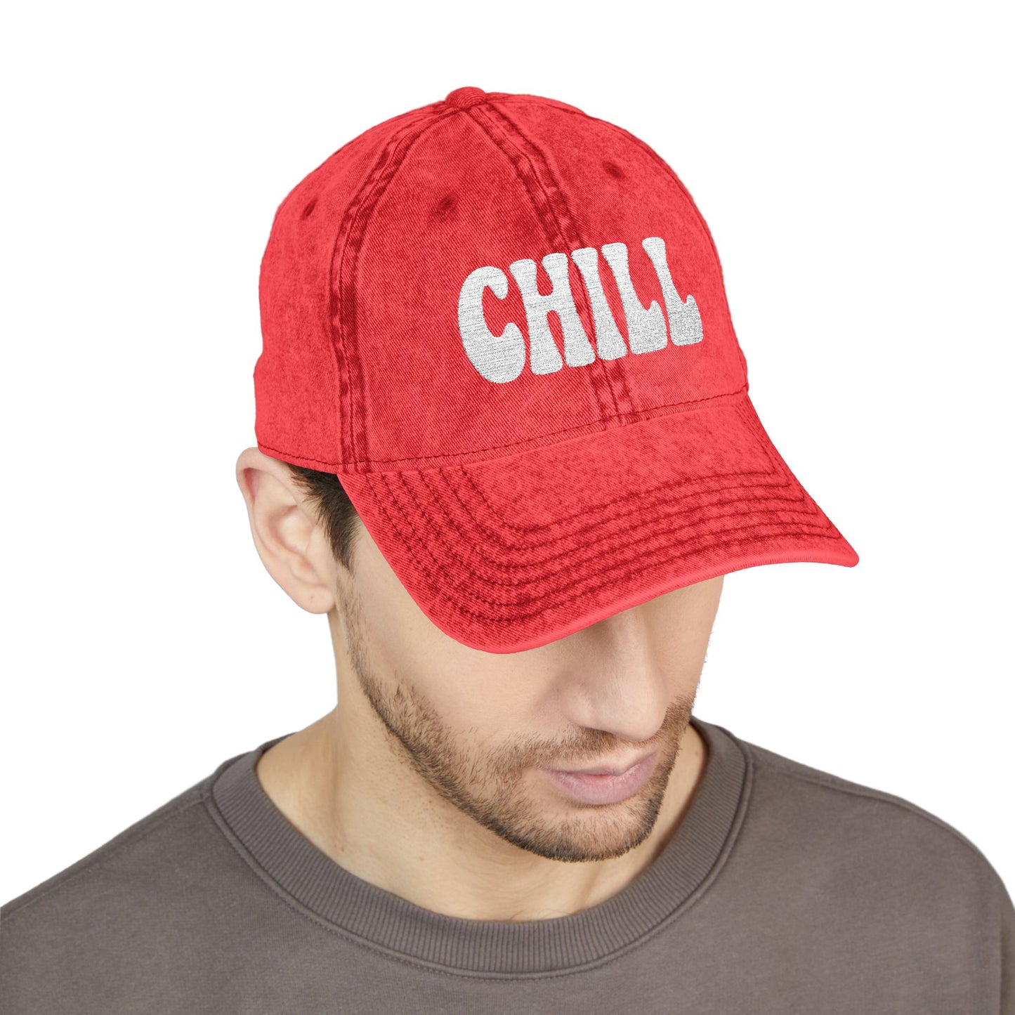 Chill Vintage Hat – Embroidered Relaxed Script Hat for Easygoing Vibes and Everyday Cool