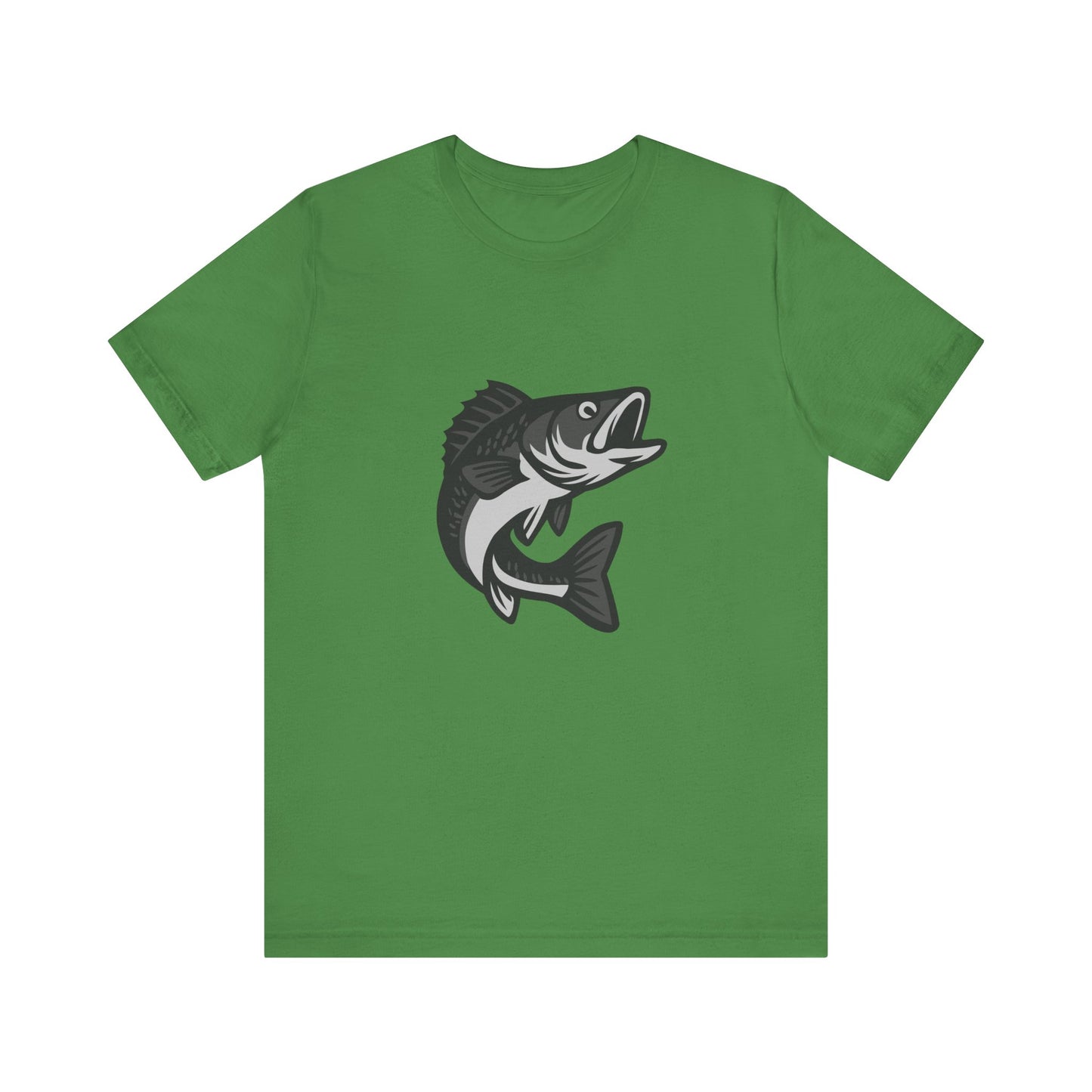 Walleye Fishing Graphic T-Shirt – Dark Theme Grayscale Freshwater Game Fish Design on Black Tee with Angler Energy and Modern Ghost Effect. Unisex Jersey Short Sleeve Tee