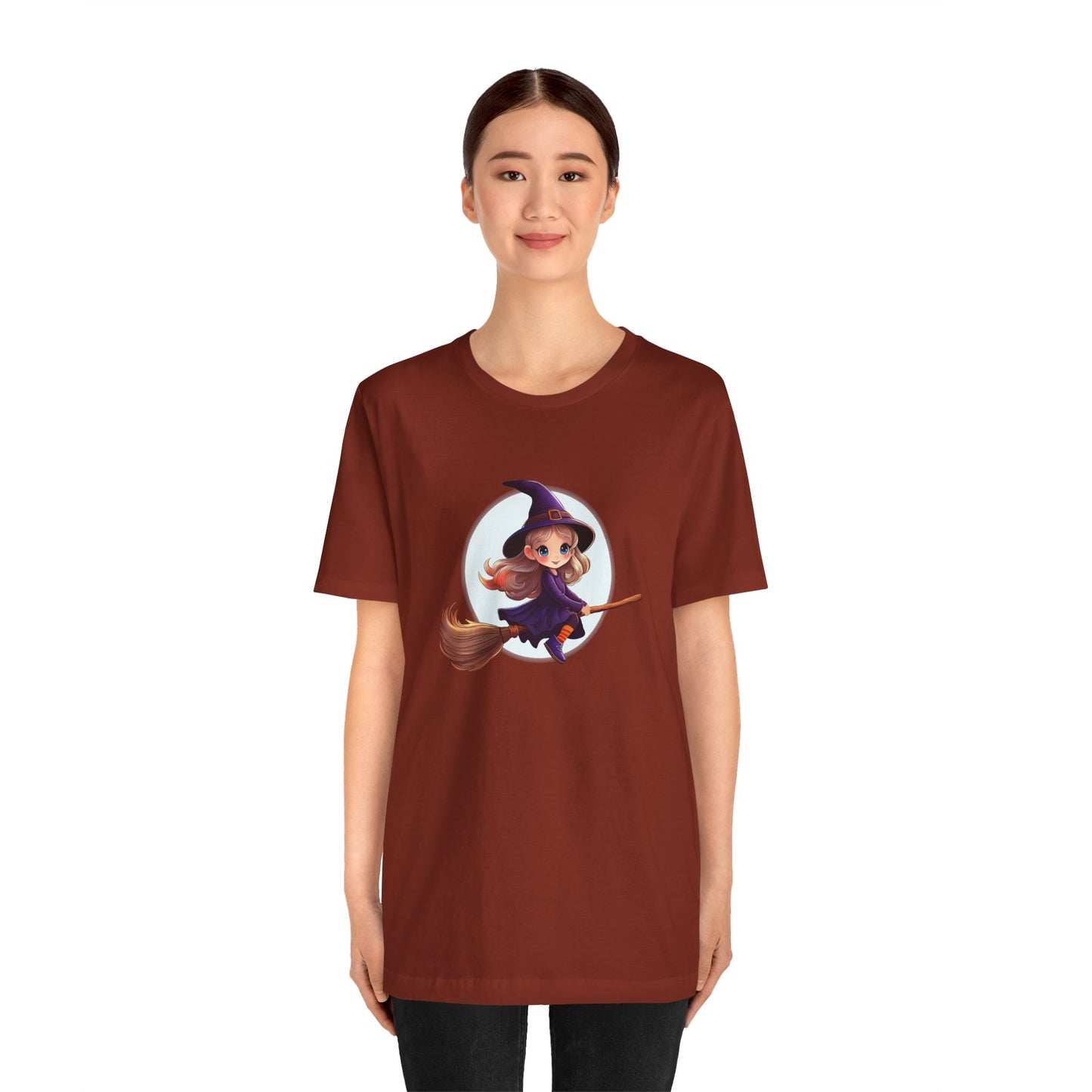 Cute Witch on a Broom Halloween Shirt – Adorable Flying Witch Graphic Tee for Kids and Magic Lovers