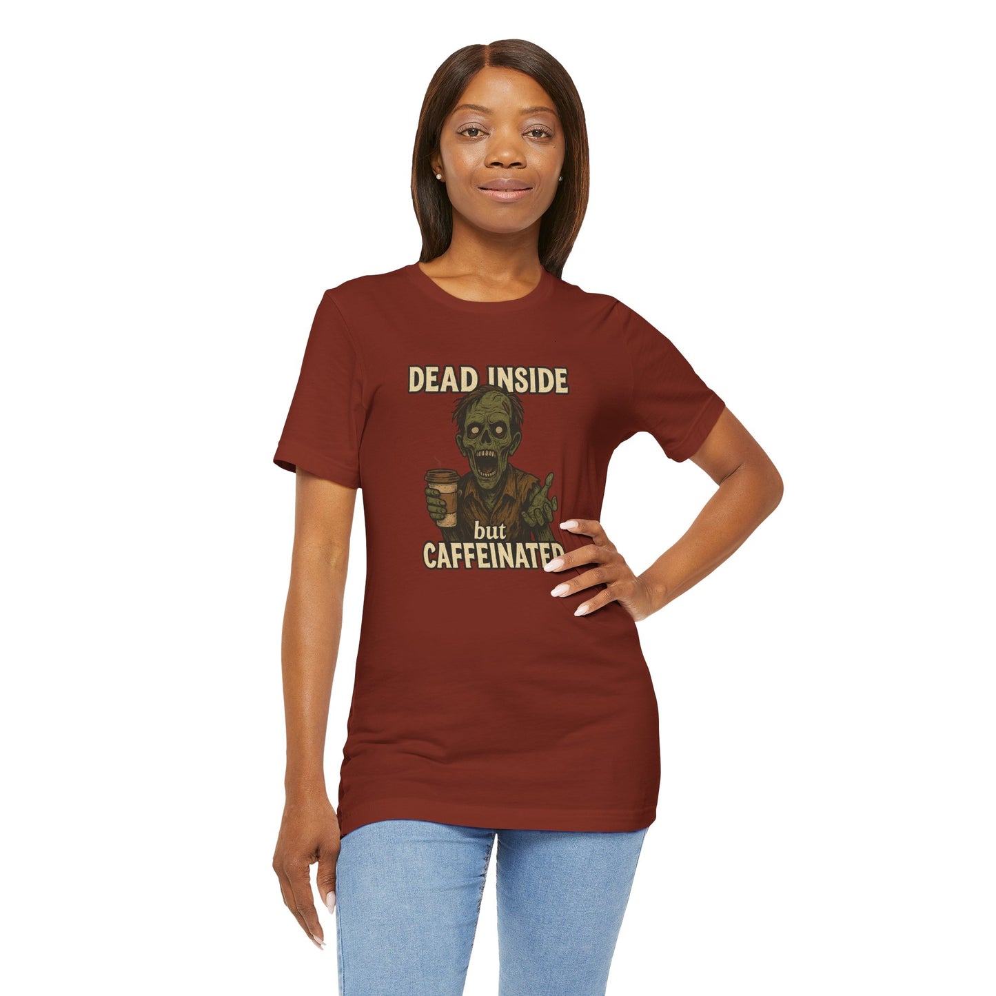 Dead Inside But Caffeinated Halloween Shirt – Funny Zombie Coffee Tee for Tired Souls